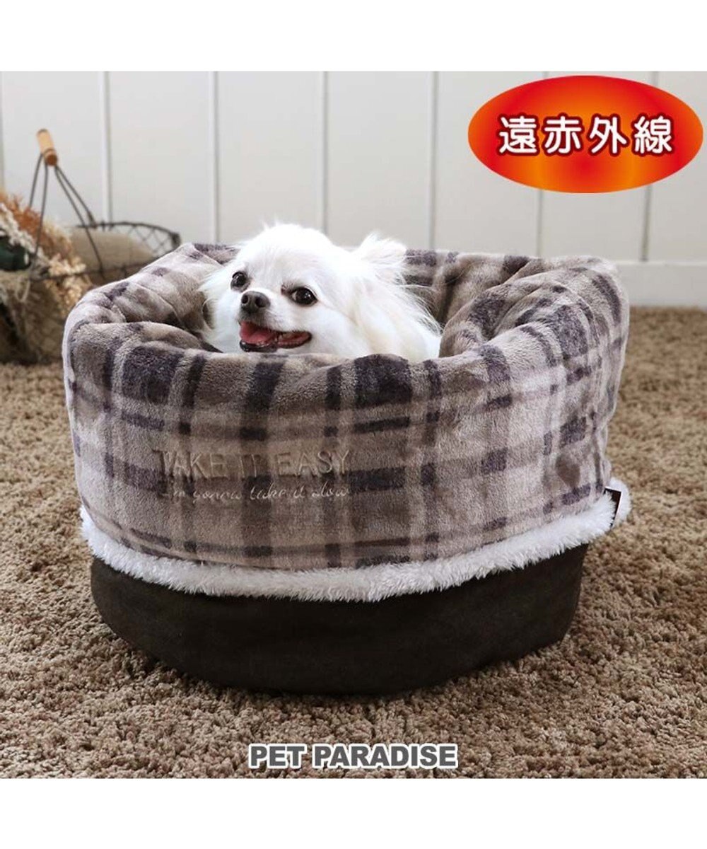 PET PARADISE ペットパラダイス 筒形寝袋 遠赤外線 《チェック柄》 35×50cm 