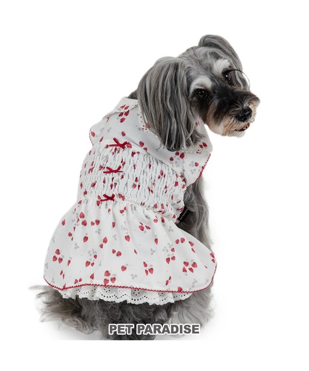 PET PARADISE ペットパラダイス スモッキング ワンピース 《いちご柄》 小型犬 