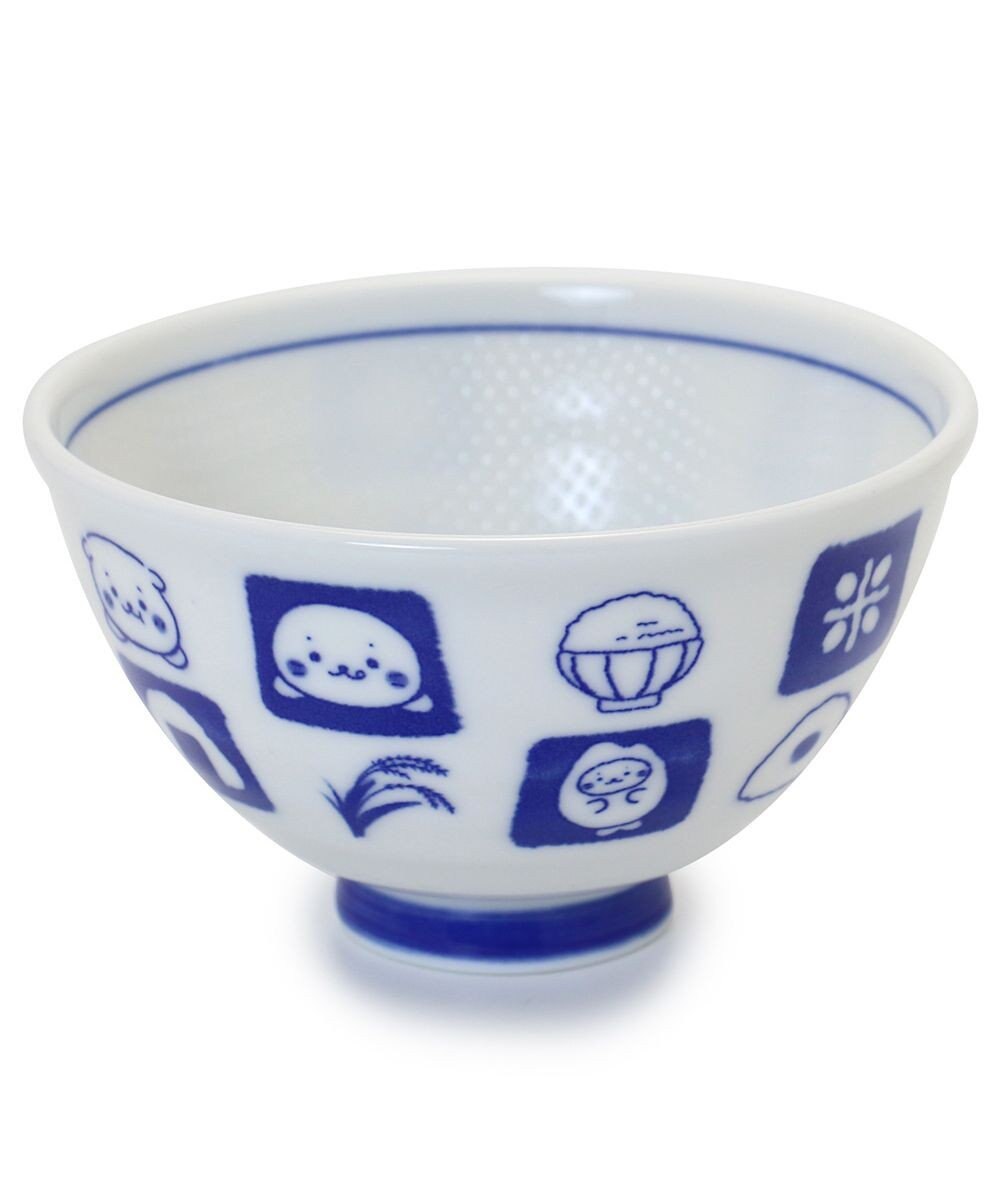 Mother garden しろたん ごはん粒がくっつきにくい 茶碗 《大盛》 《顔ぼん柄/しろたん＆らっこいぬ柄》 単品 