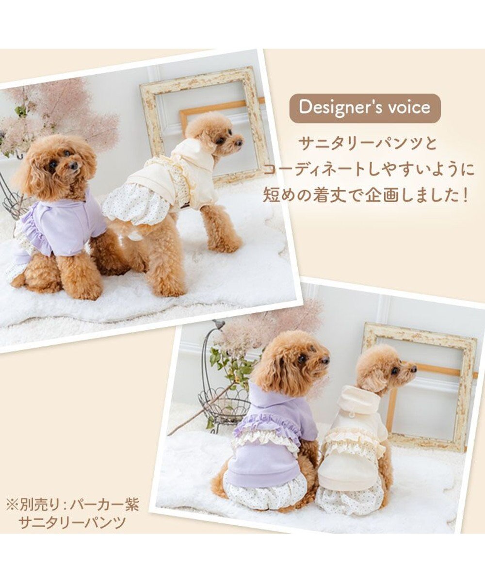 PET PARADISE ペットパラダイス ドット柄 フード付パーカー 《ホワイト》 小型犬 