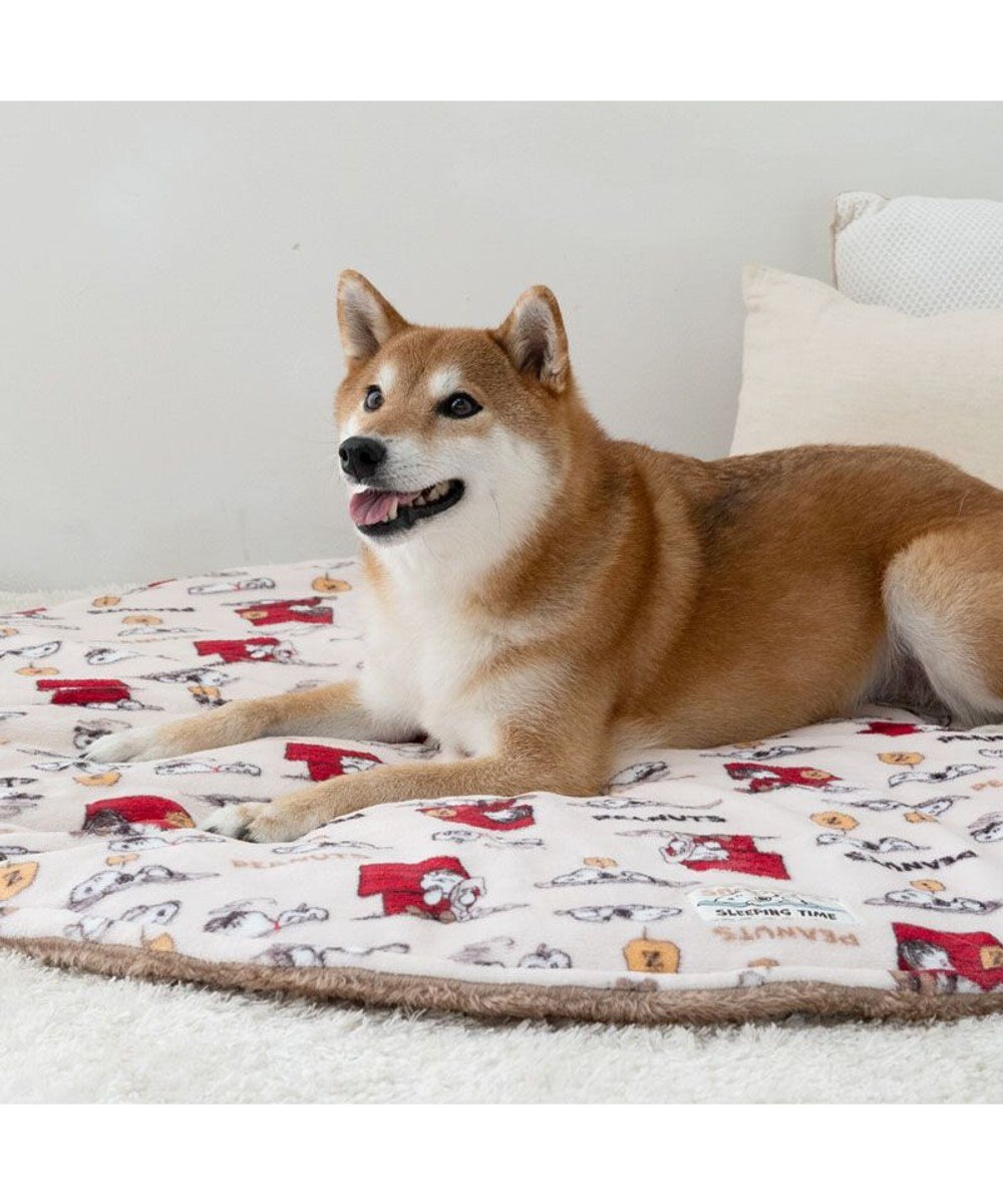 PET PARADISE スヌーピー  うたたね柄丸型マット  小型犬 径105cm 