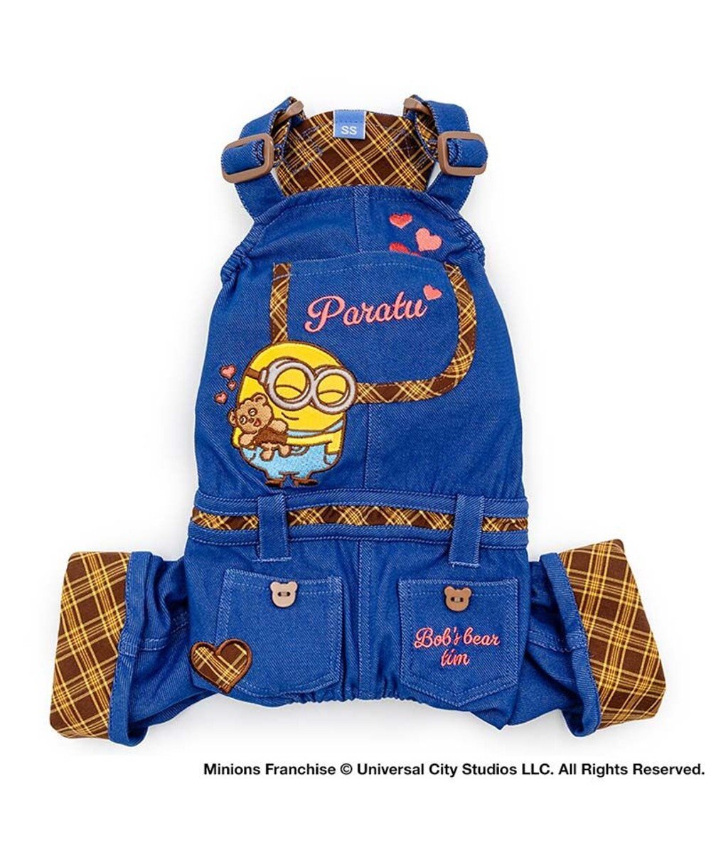 PET PARADISE ミニオン デニム チェック オーバーオール 小型犬 