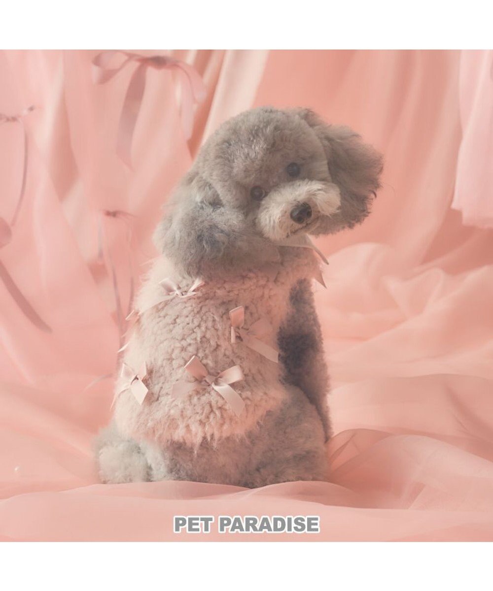 PET PARADISE cherircouture メニーリボンファーベスト 《ピンク》 小型犬 