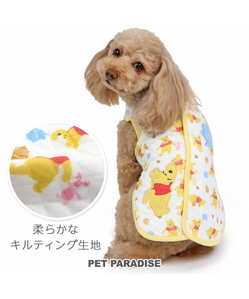 PET PARADISE 犬の服 犬 ディズニー くまのプーさん 背中開き ベスト 【小型犬】 キルティング 