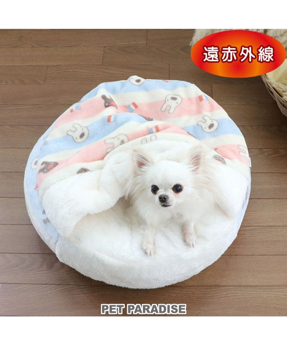 PET PARADISE リサとガスパール 丸型 遠赤外線 寝袋 カドラー《ポップ柄》 (50cm) 