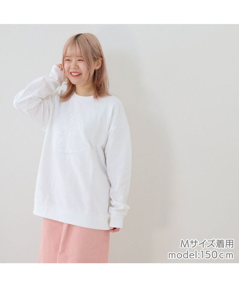 Mother garden しろたん＆らっこいぬ 白刺繍トレーナー《オフホワイト》 S / M / L / XL 