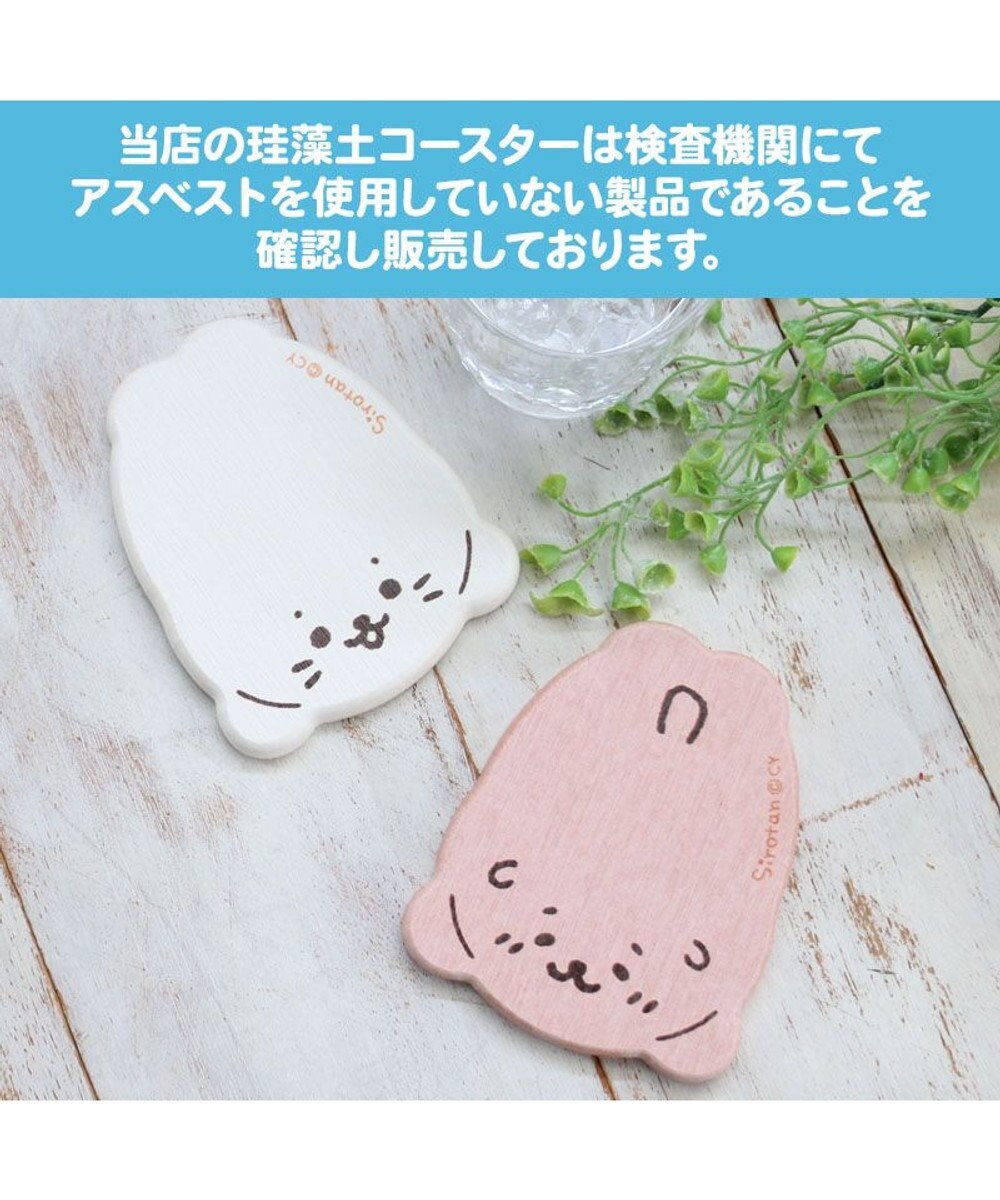 Mother garden しろたん 珪藻土 コースター 《 しろたん柄 / らっこいぬ柄 》 単品 