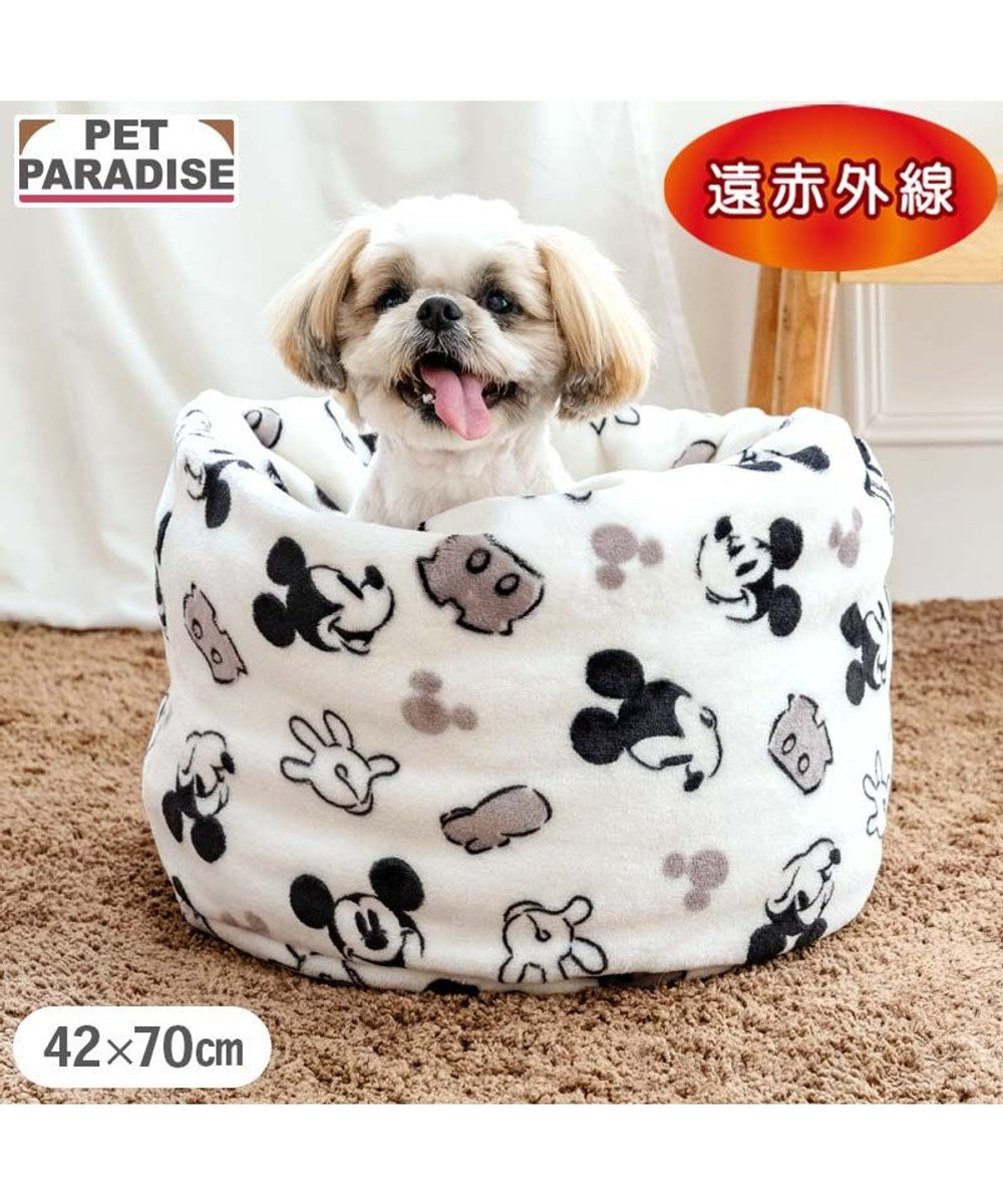 PET PARADISE ディズニー ミッキーマウス 白黒 筒型寝袋 Ｍ 
