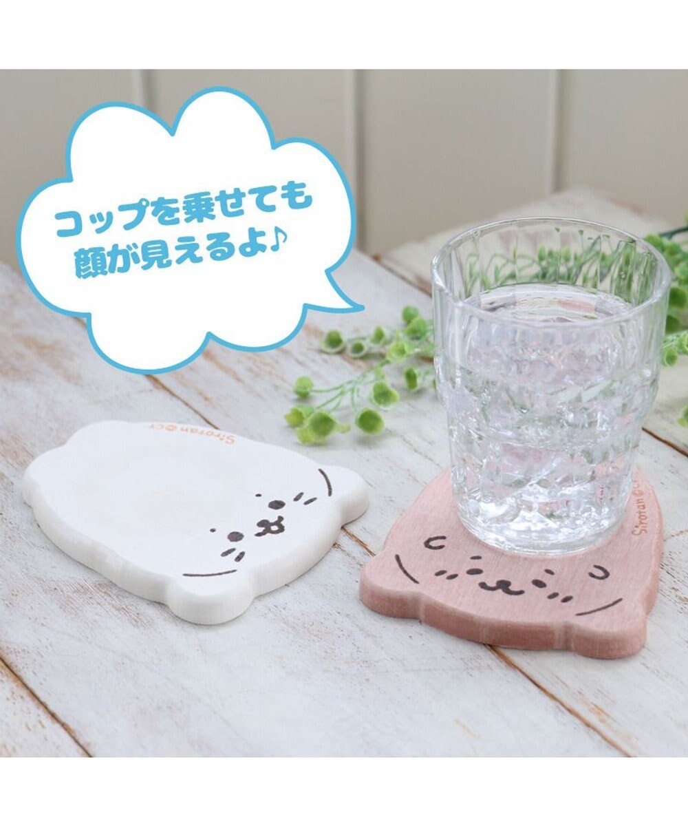 Mother garden しろたん 珪藻土 コースター 《 しろたん柄 / らっこいぬ柄 》 単品 