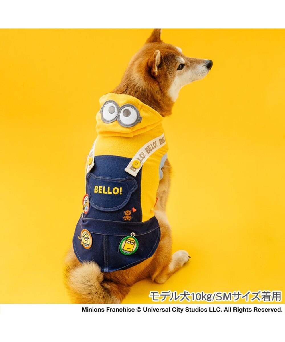 PET PARADISE ミニオン オーバーオール 風 ワッペン パーカー  中型犬 
