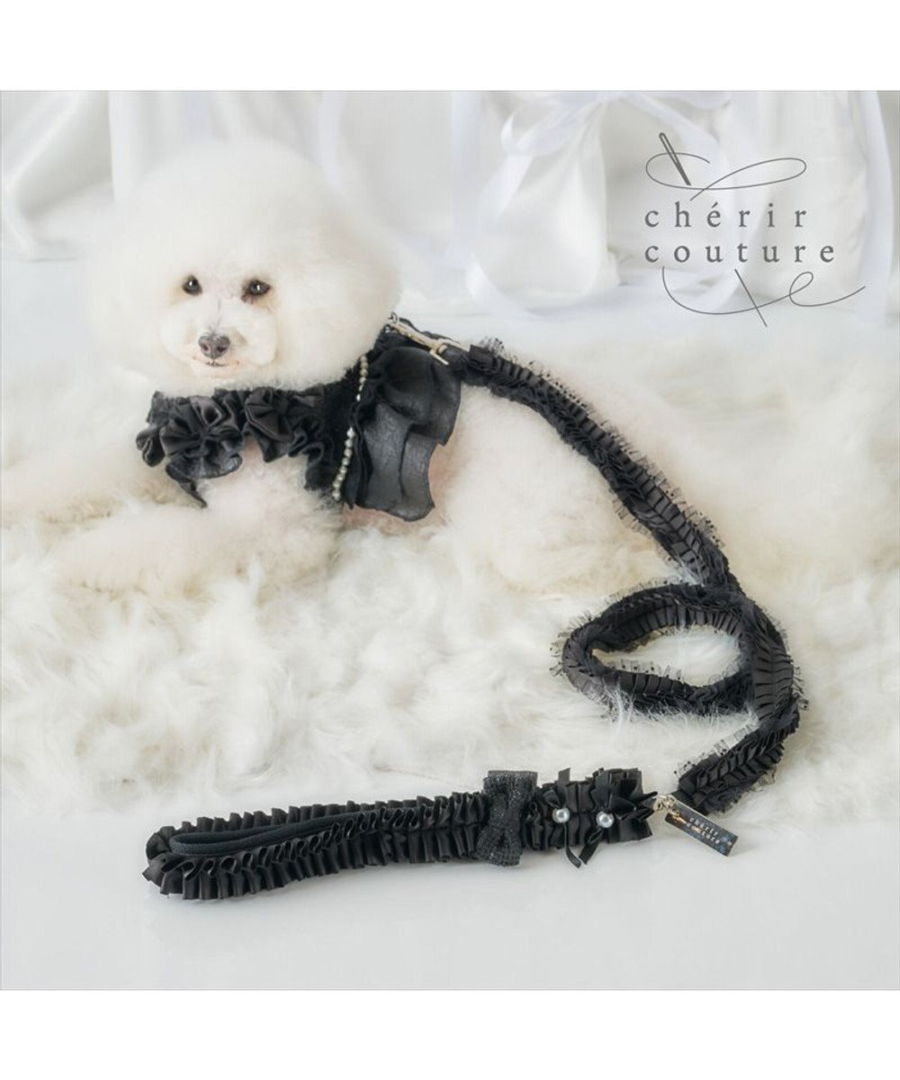 PET PARADISE cherircouture ツイード リボンリード 《ブラック》 ４Ｓ～３Ｓ 