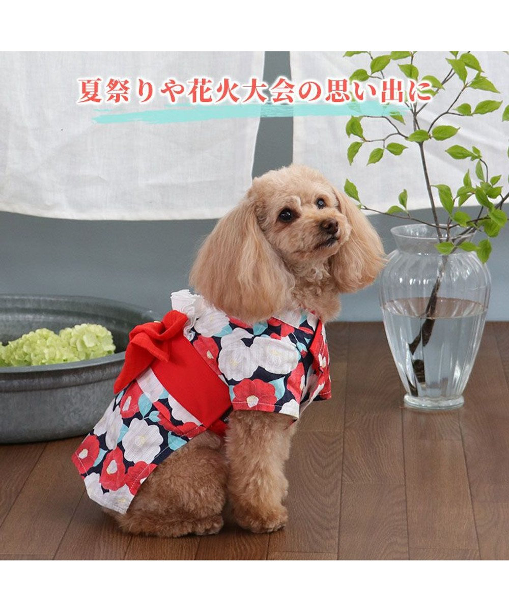 PET PARADISE 犬の服 夏 犬服 浴衣 椿柄 赤  【小型犬】 
