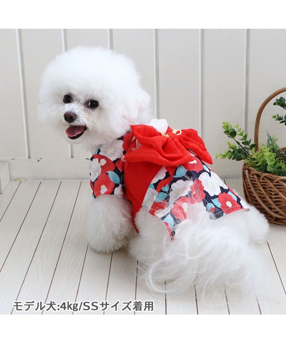 PET PARADISE 犬の服 夏 犬服 浴衣 椿柄 赤  【小型犬】 