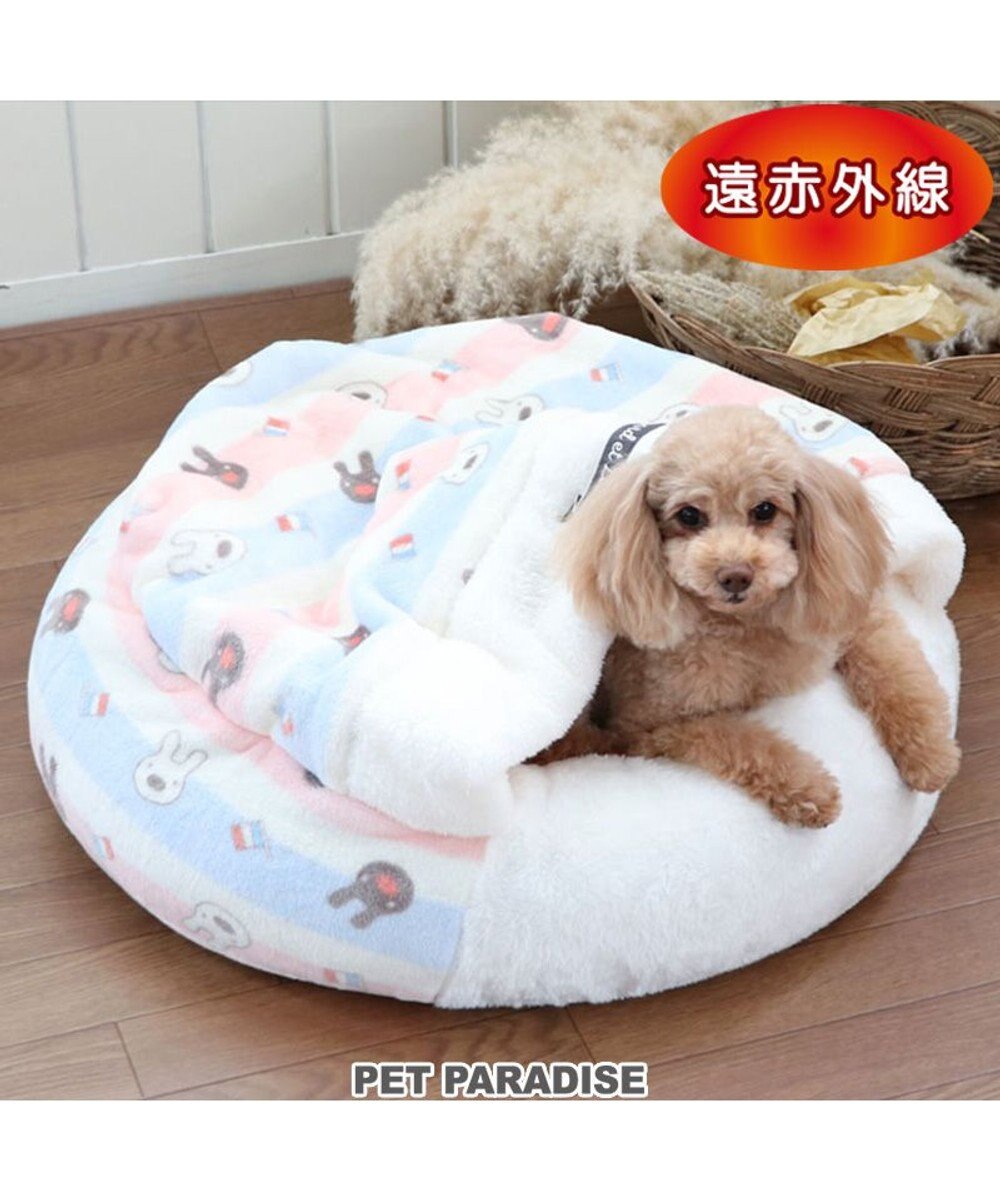 PET PARADISE リサとガスパール 丸型 遠赤外線 寝袋 カドラー (60cm) ポップ柄 