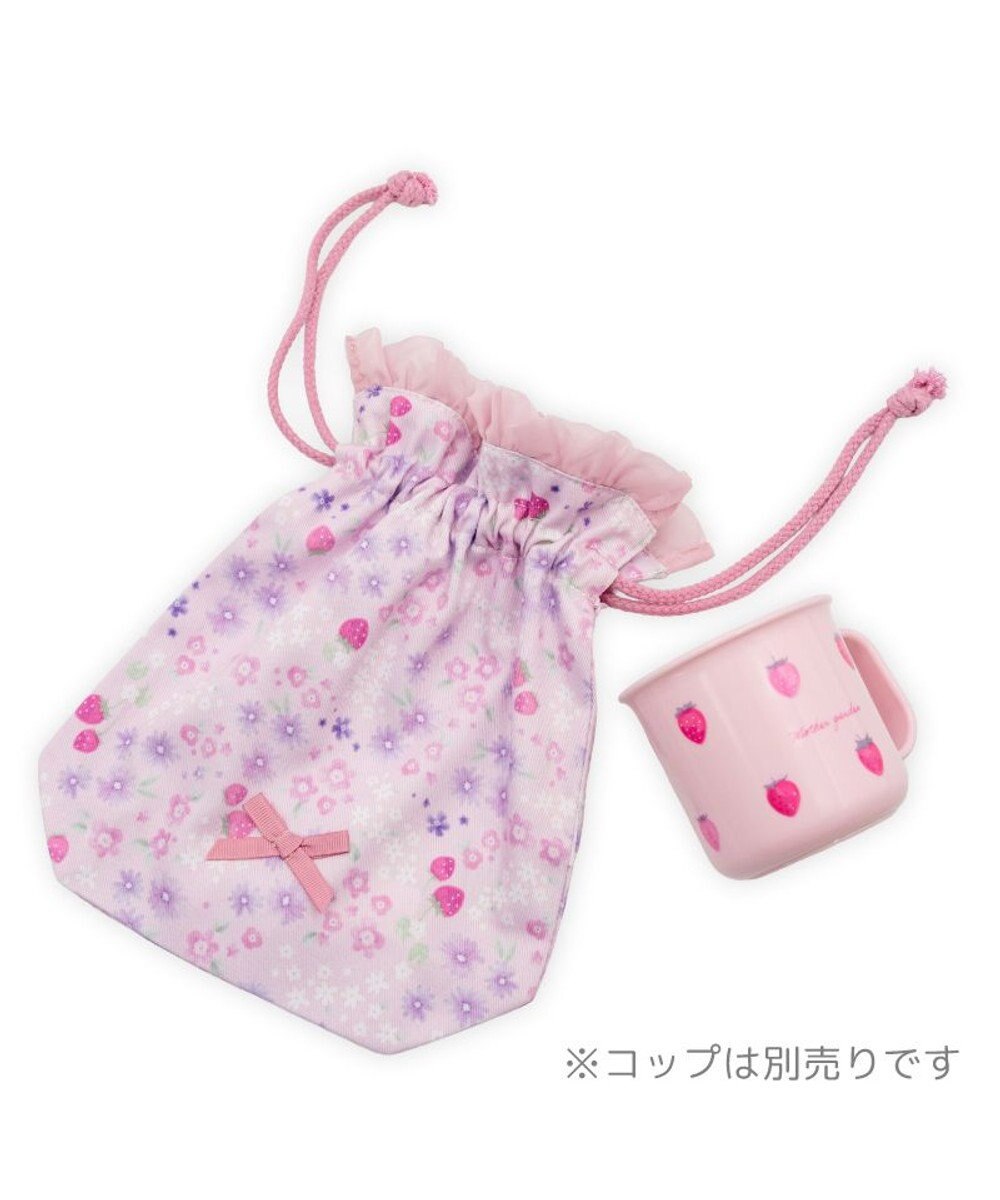 Mother garden マザーガーデン  野いちご コップ巾着 《小花いちご柄》 