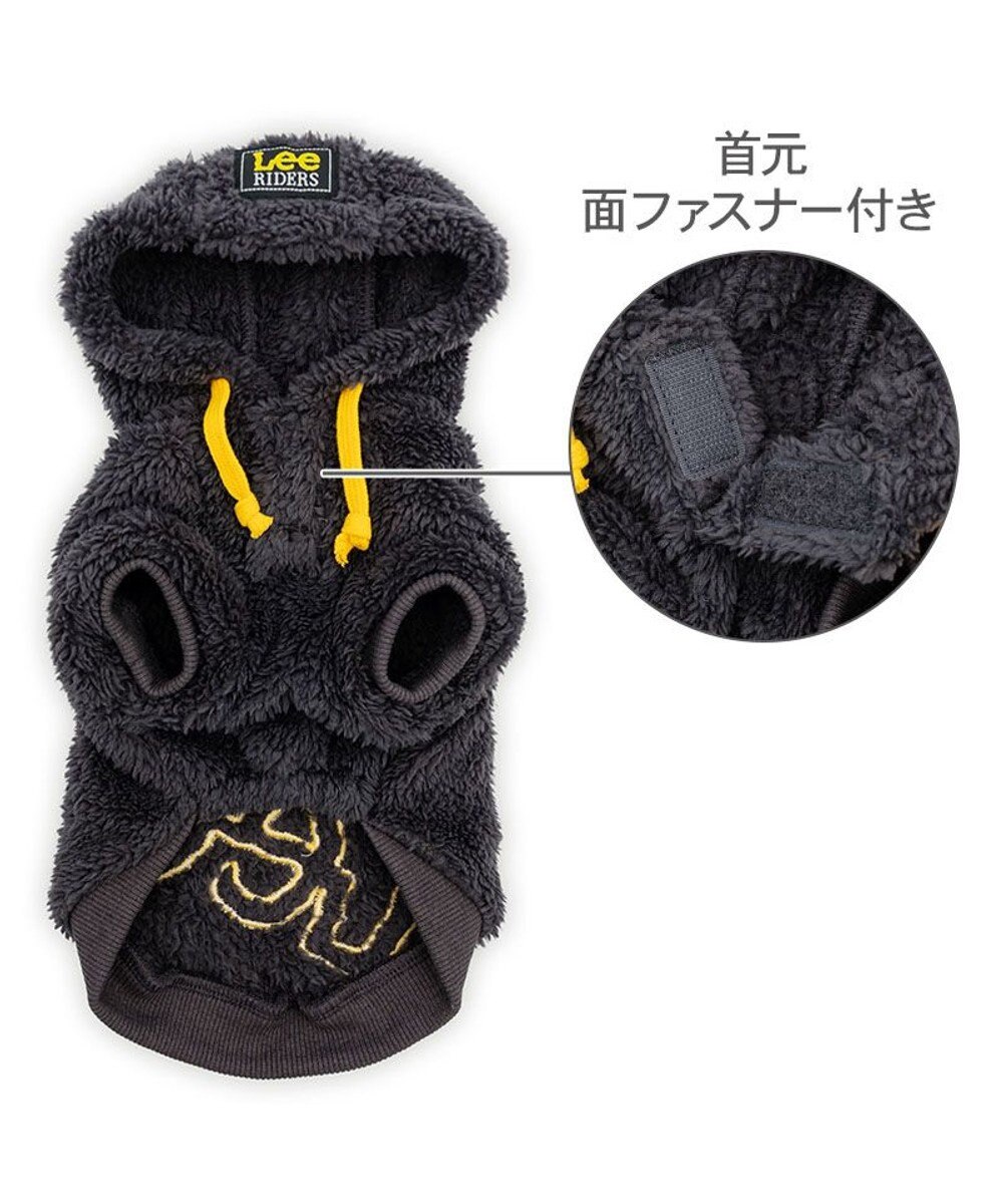 PET PARADISE Lee ロゴ ボアパーカー 《グレー》 中型犬 大型犬 