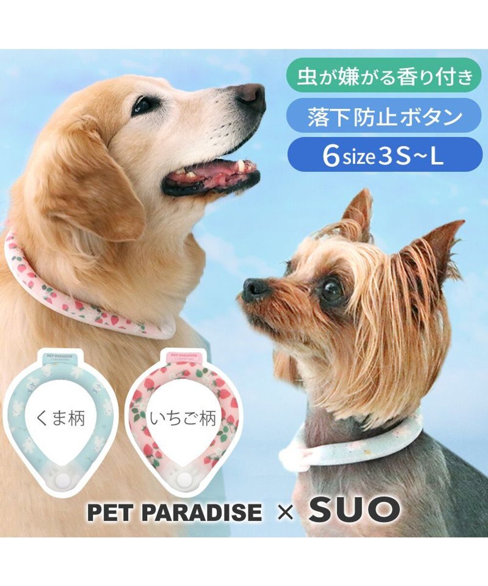 PET PARADISE ペットパラダイス 28℃クールリング SUO 《いちご柄》 〔ＳＳ〕 小型犬 