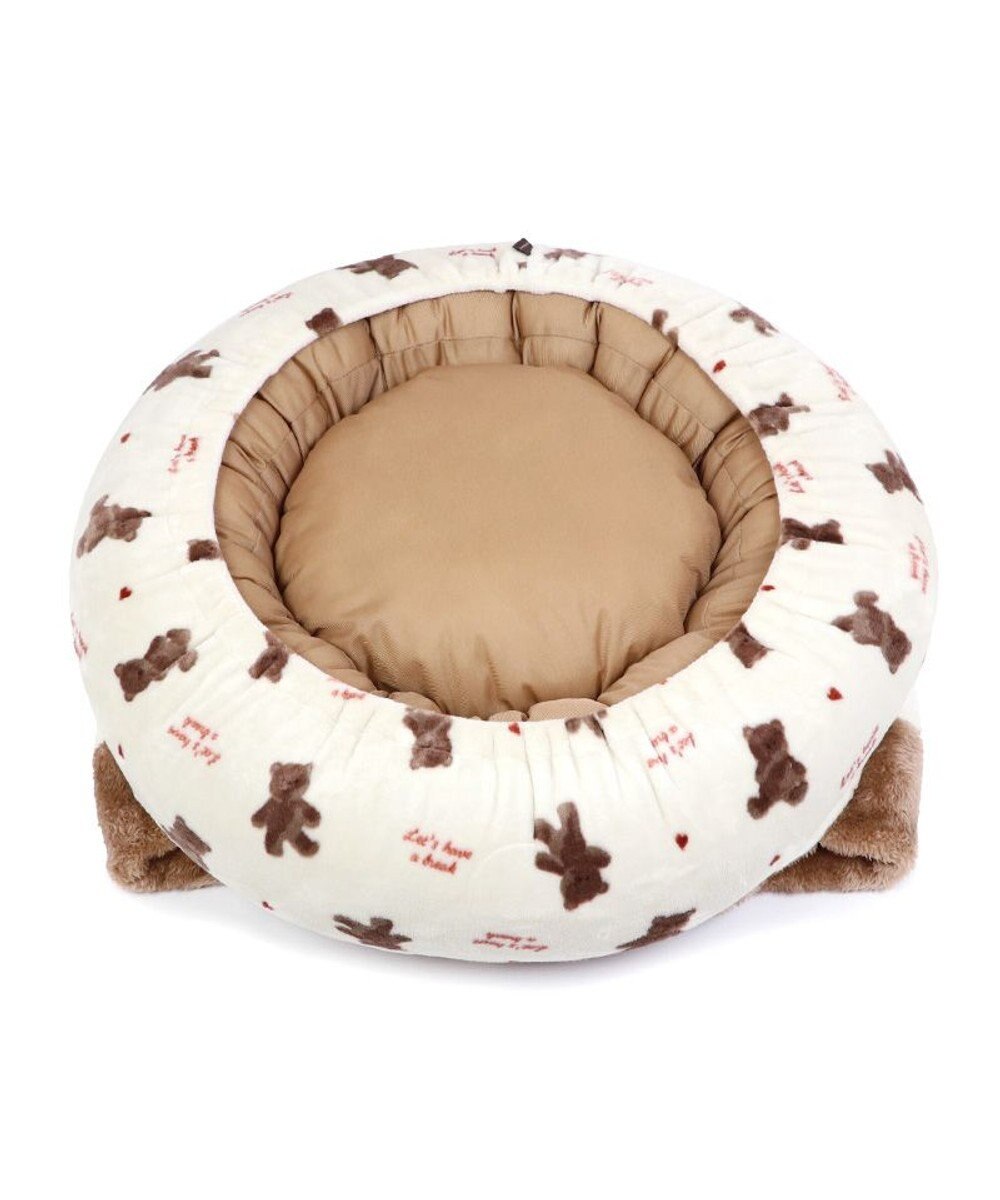 PET PARADISE ペットパラダイス 丸型寝袋 遠赤外線 《くまちゃん柄》 60cm 