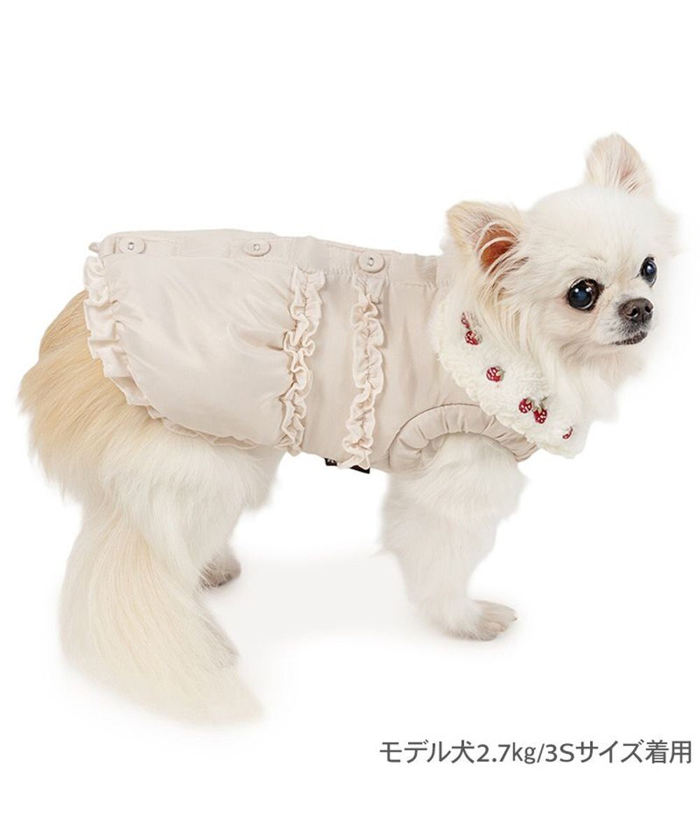 PET PARADISE ペットパラダイス 遠赤外線 苺襟付き 綿入れ ベスト  小型犬 