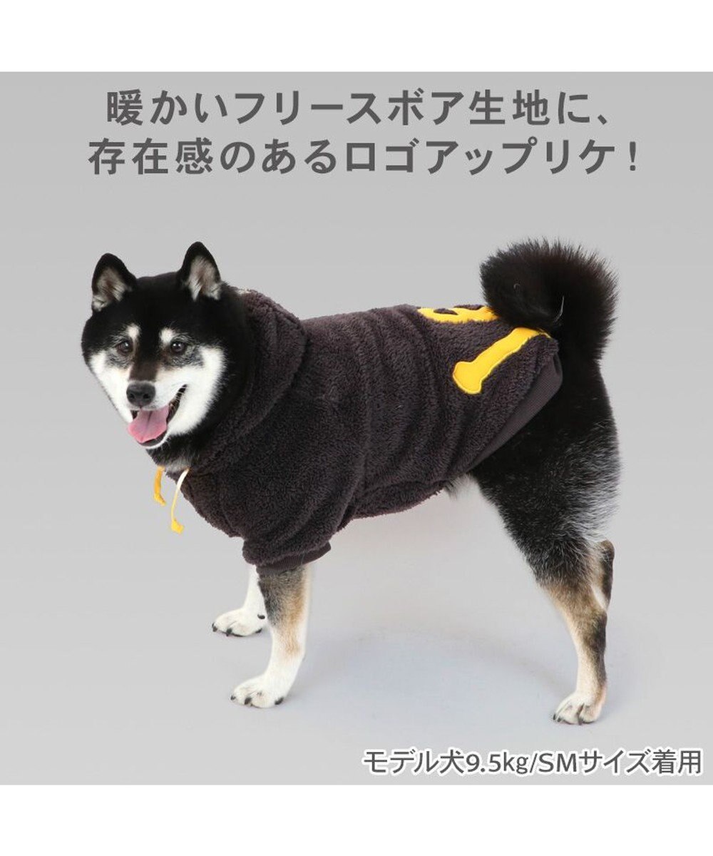 PET PARADISE Lee ロゴ ボアパーカー 《グレー》 中型犬 大型犬 
