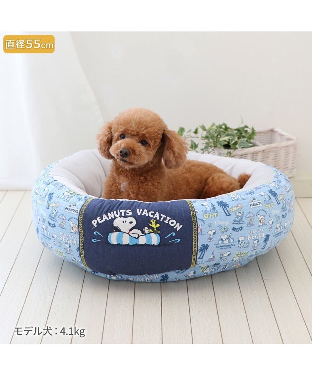PET PARADISE スヌーピー クールカドラー  丸型《バケーション柄》 小型犬 55cm 