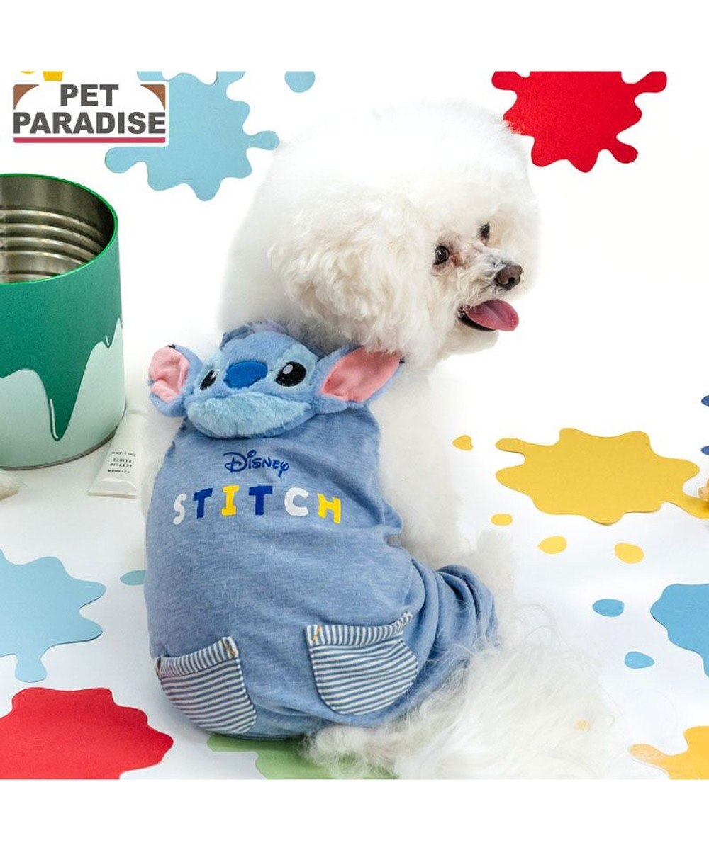 PET PARADISE ディズニー スティッチ 顔 ロンパース 《水色》小型犬 