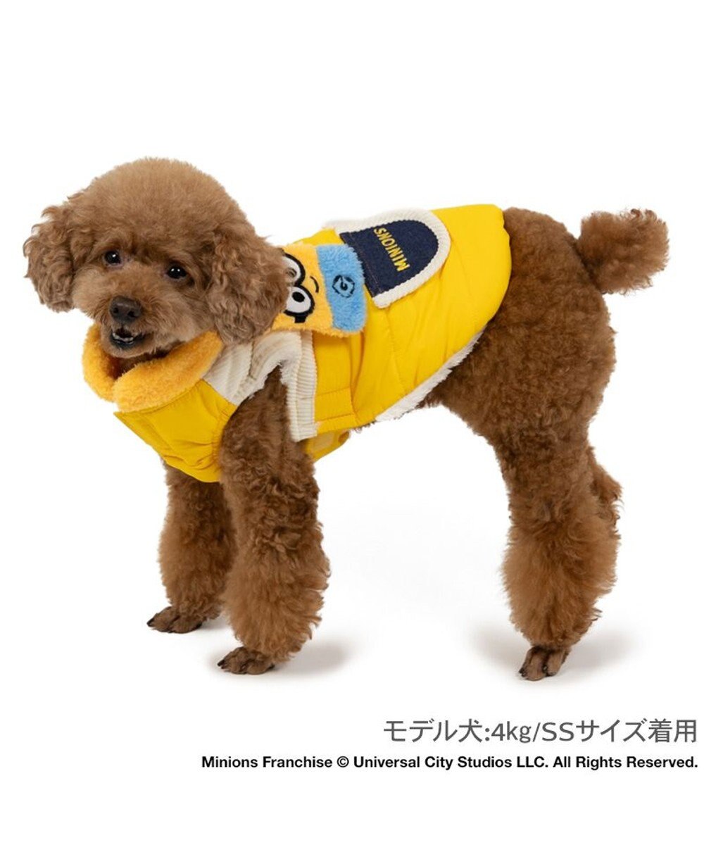 PET PARADISE ミニオン ボブ  遠赤外線 綿入れベスト マフラー付き 小型犬 