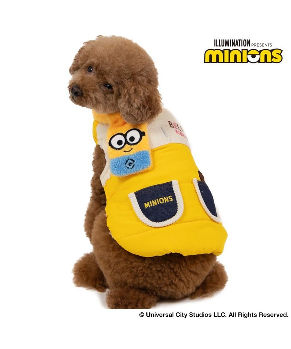 PET PARADISE ミニオン ボブ  遠赤外線 綿入れベスト マフラー付き 小型犬 
