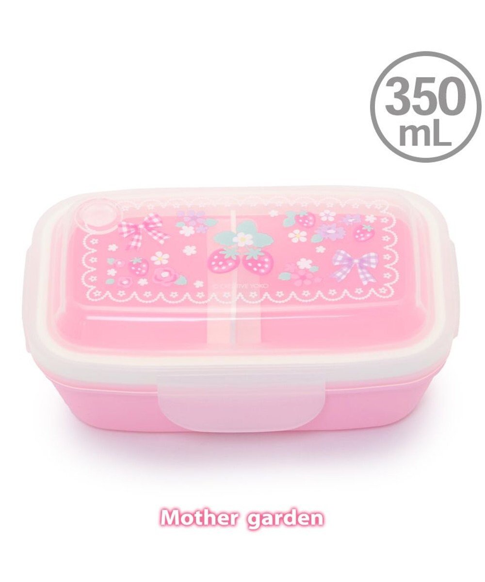 Mother garden マザーガーデン 野いちご 1段お弁当箱 4点ロックドーム型  《花リボン柄》 
