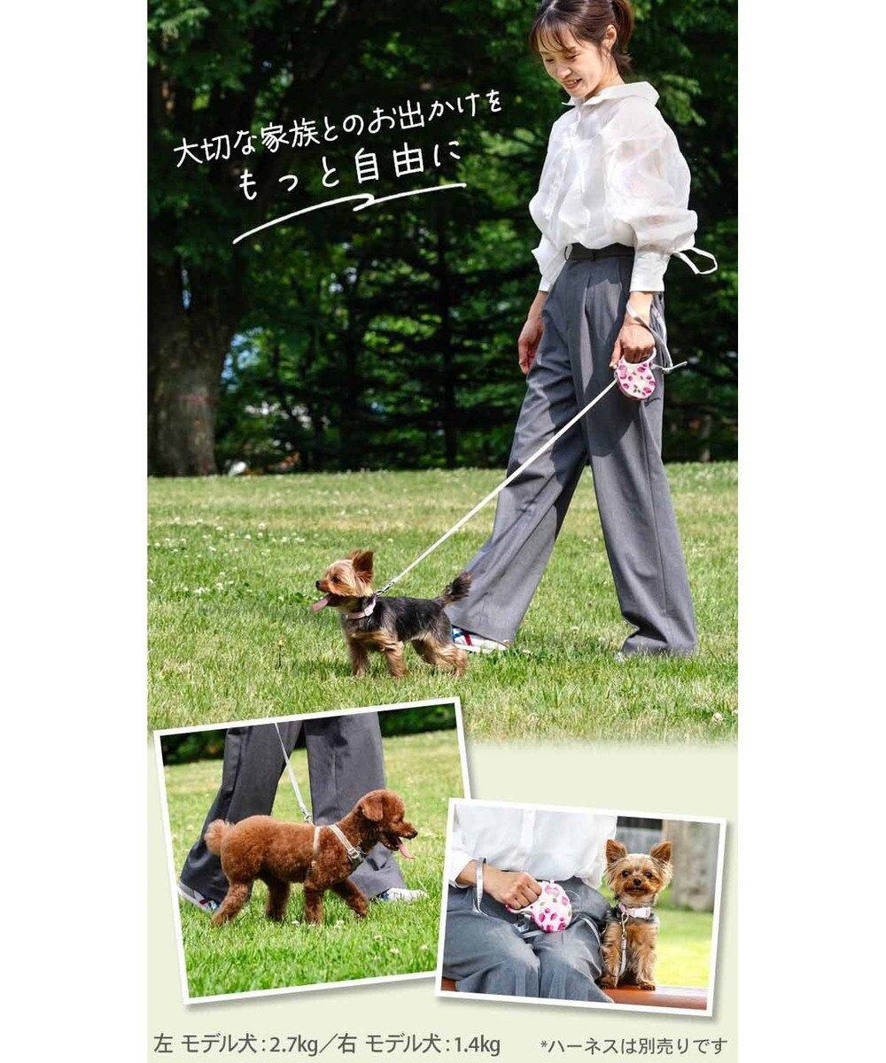 PET PARADISE ペットパラダイス 伸縮リード 《いちご柄 / ロゴ柄 》【小型犬】軽量 ロック式 
