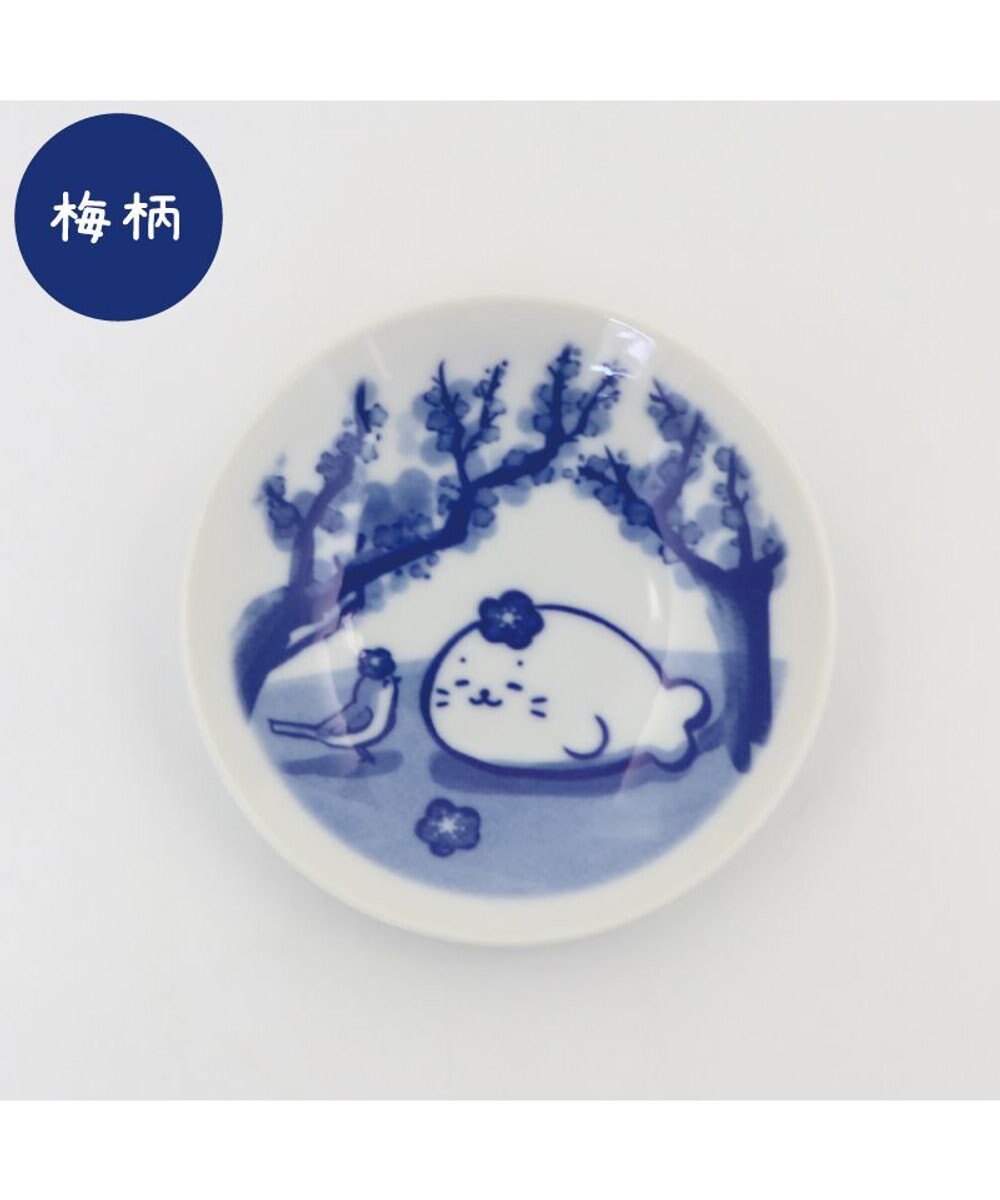 Mother garden しろたん 和食器 旅柄 豆皿 1 枚《梅柄》 