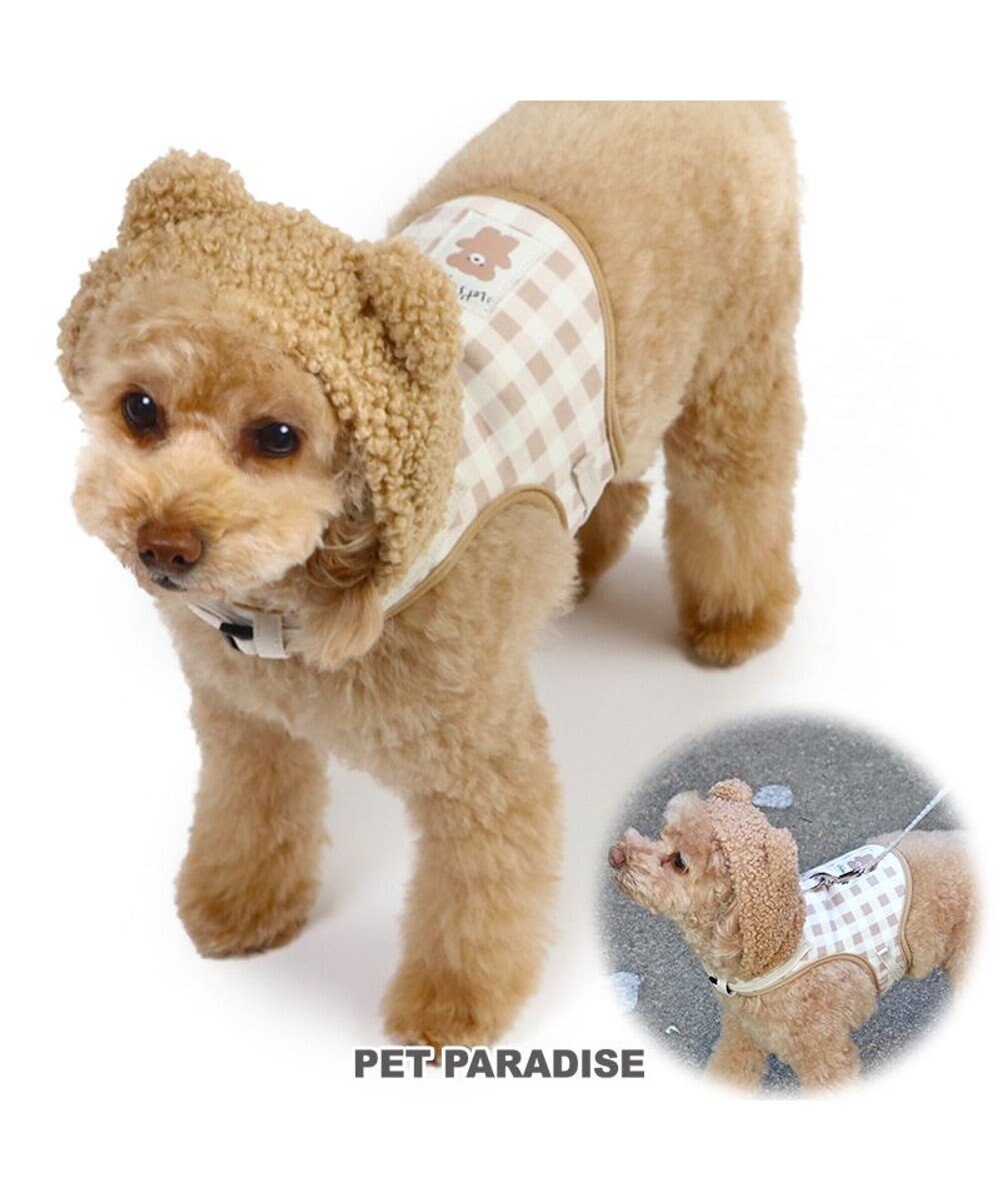 PET PARADISE ペットパラダイス くま なりきり ハーネス 《 チェック柄 》 Ｓ 