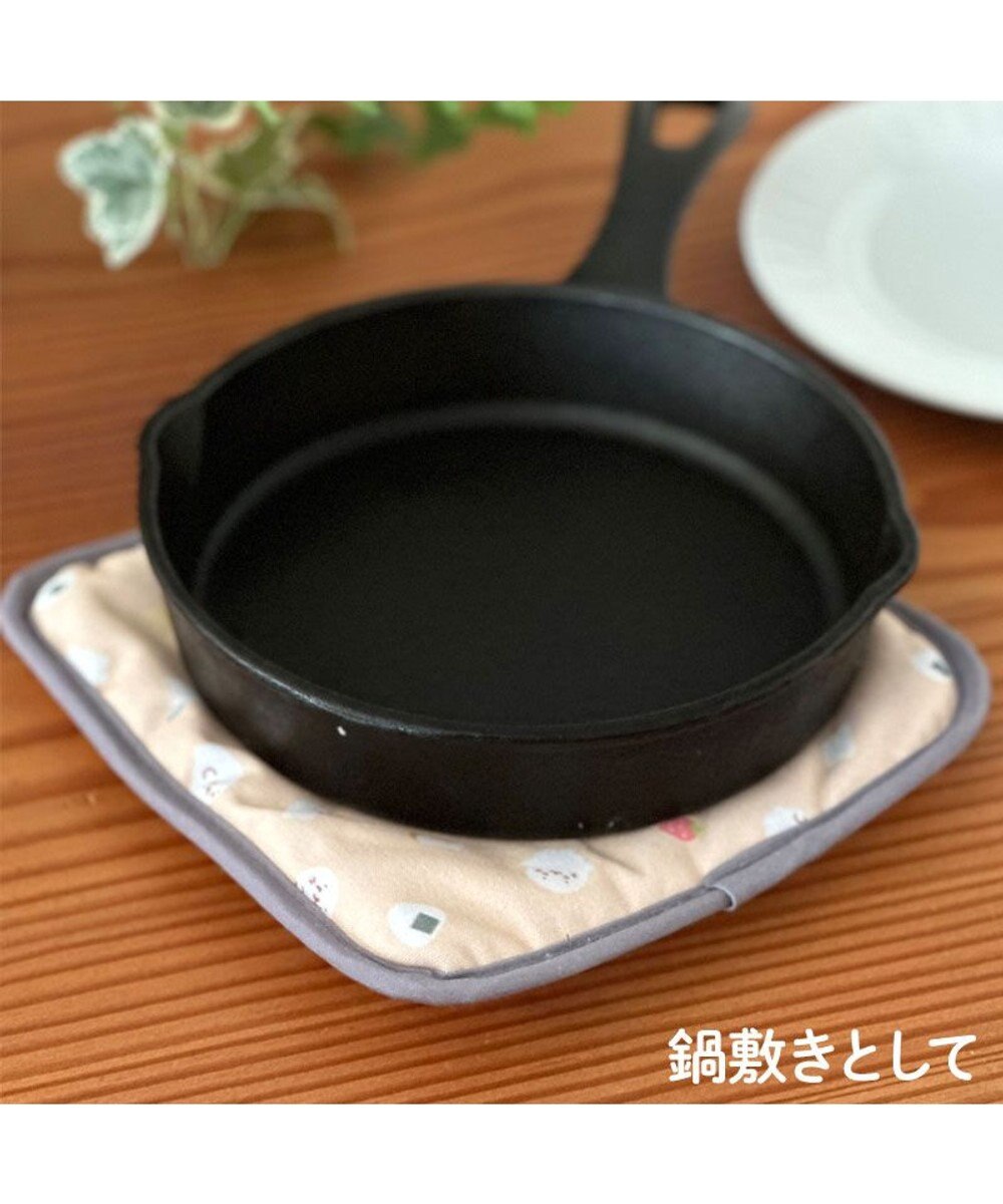 Mother garden しろたん 鍋つかみになる鍋敷き 《食いしん坊柄》 20×20cm 
