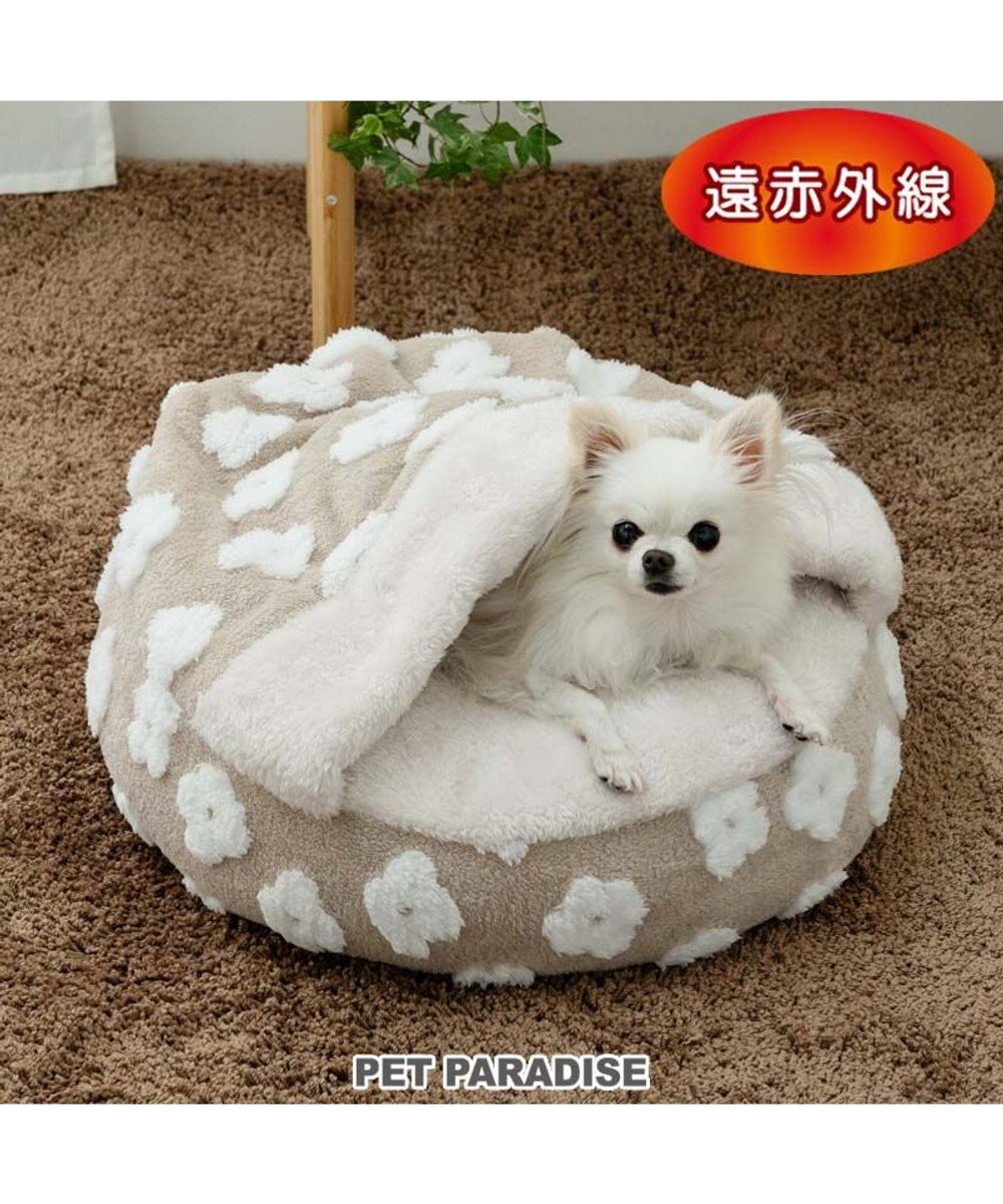 PET PARADISE ペットパラダイス ボア寝袋 丸型 《お花柄》S 径50cm  超小型犬 