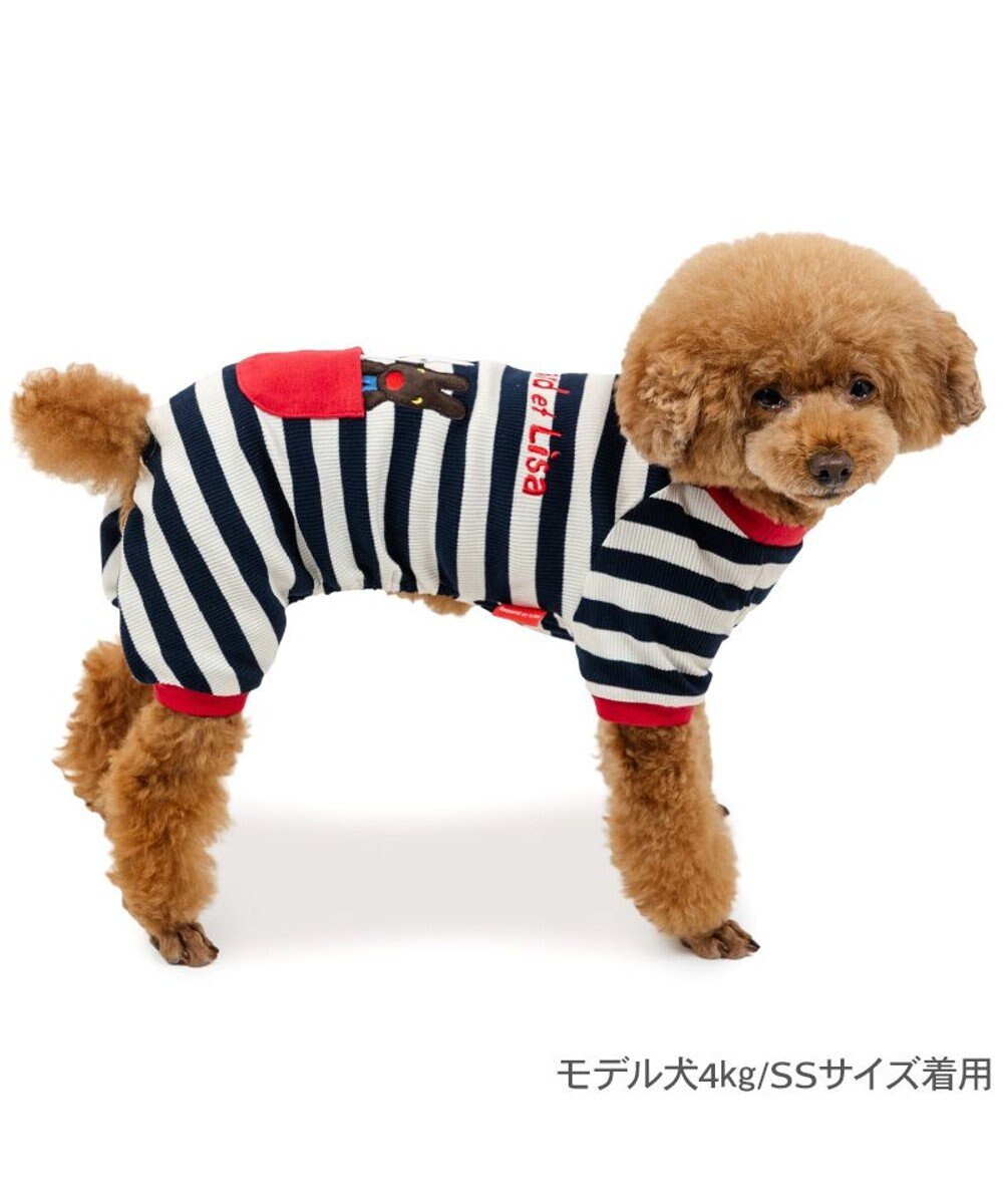 PET PARADISE  リサとガスパール ボーダー ロンパース 小型犬 