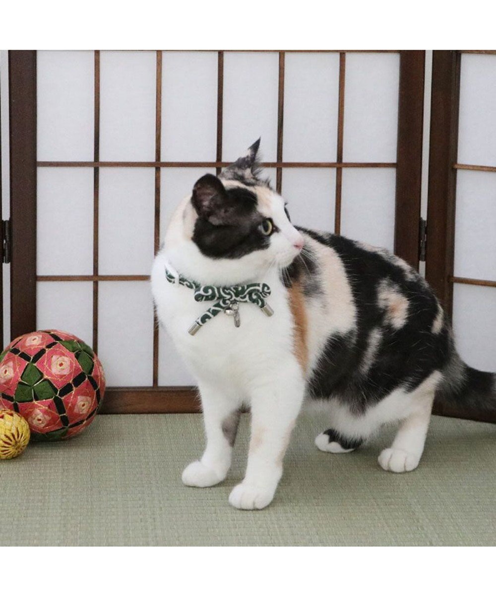 PET PARADISE ペットパラダイス 和むすび 猫首輪  《緑》 小 / 中 