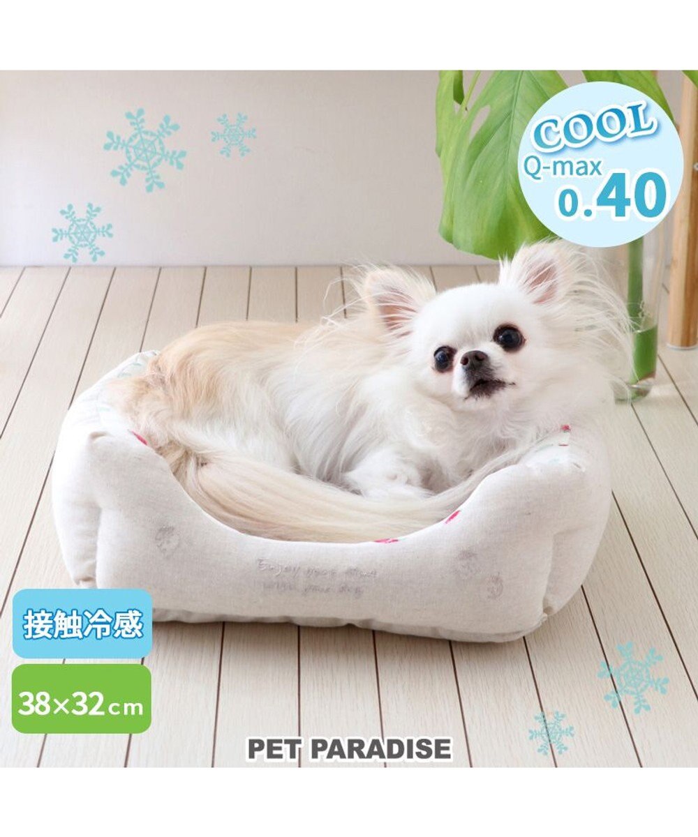 PET PARADISE 苺柄 四角型クール カドラーベッド（38cm） 