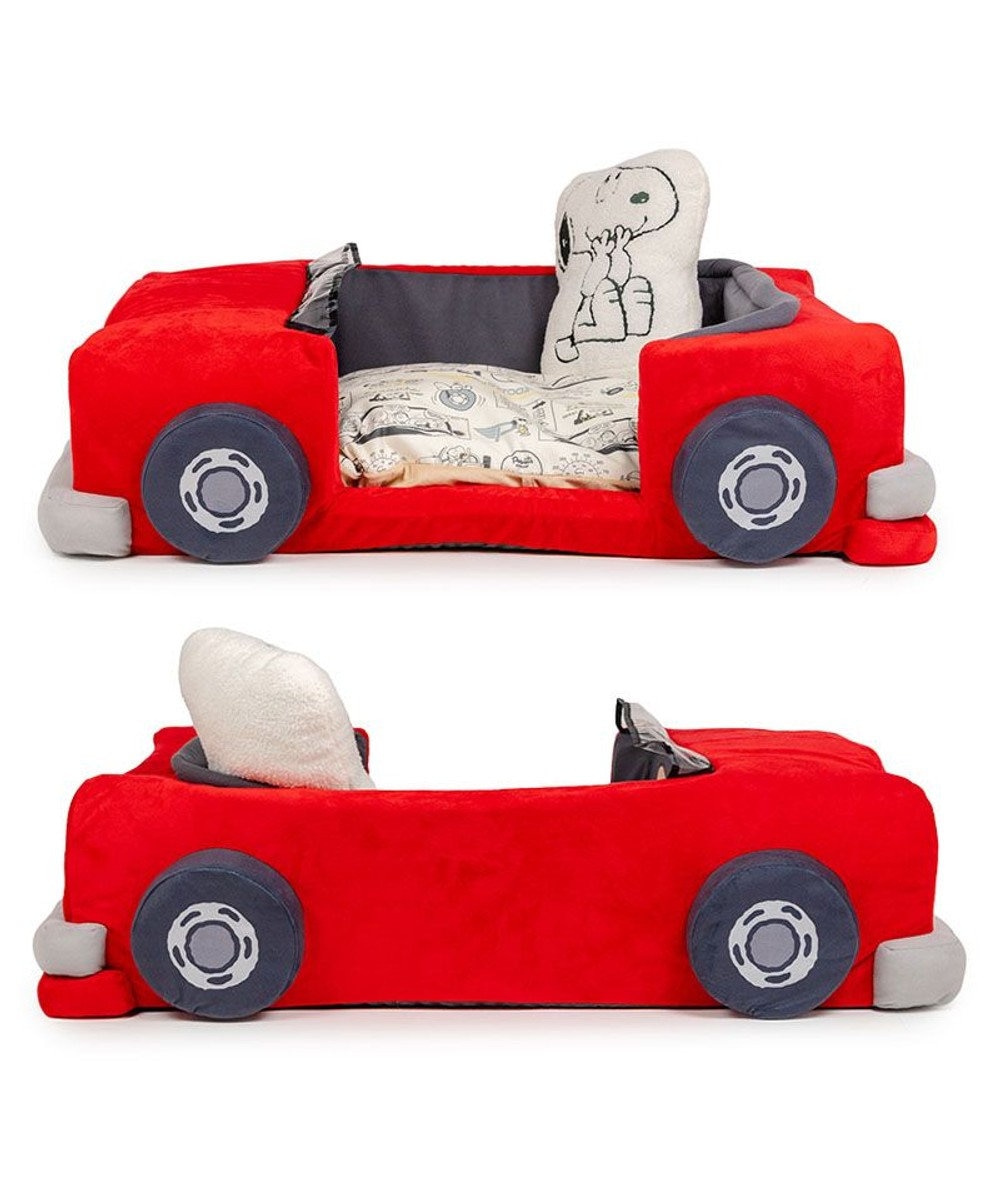 PET PARADISE スヌーピー マイカーカドラー 《レッド》 92×60cm Ｌ 小型犬 