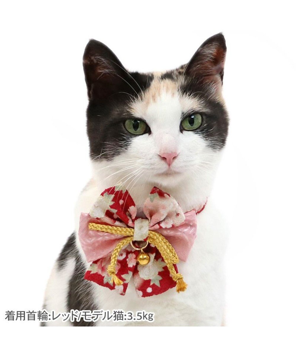 PET PARADISE ペットパラダイス 和帯 ねこ首輪 《赤》 小 / 中 