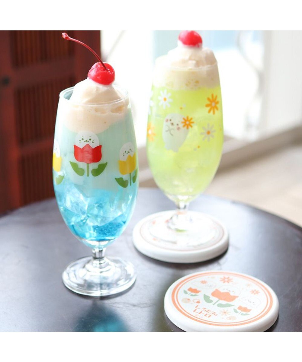 Mother garden しろたん 珪藻土 コースター レトロ 単品 《 チューリップ柄 / アネモネ柄 》 