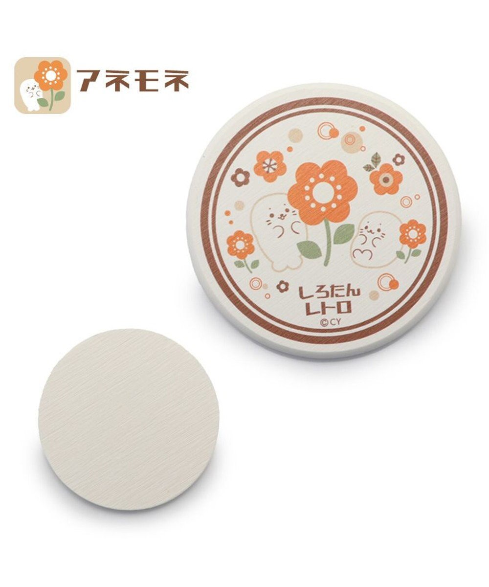 Mother garden しろたん 珪藻土 コースター レトロ 単品 《 チューリップ柄 / アネモネ柄 》 