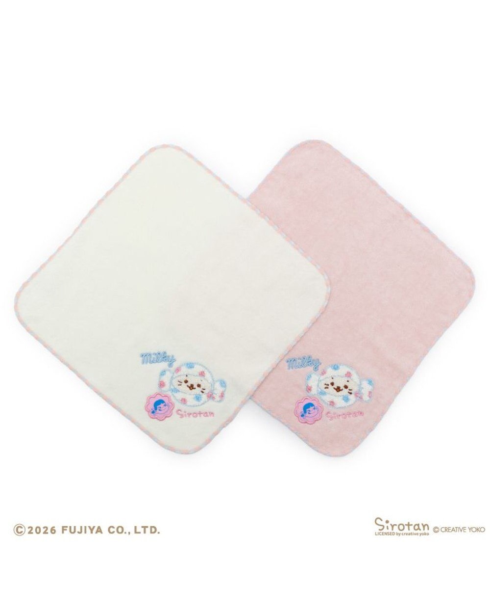 Mother garden しろたん ミルキー刺繍タオル 《白》 Peko×しろたん 