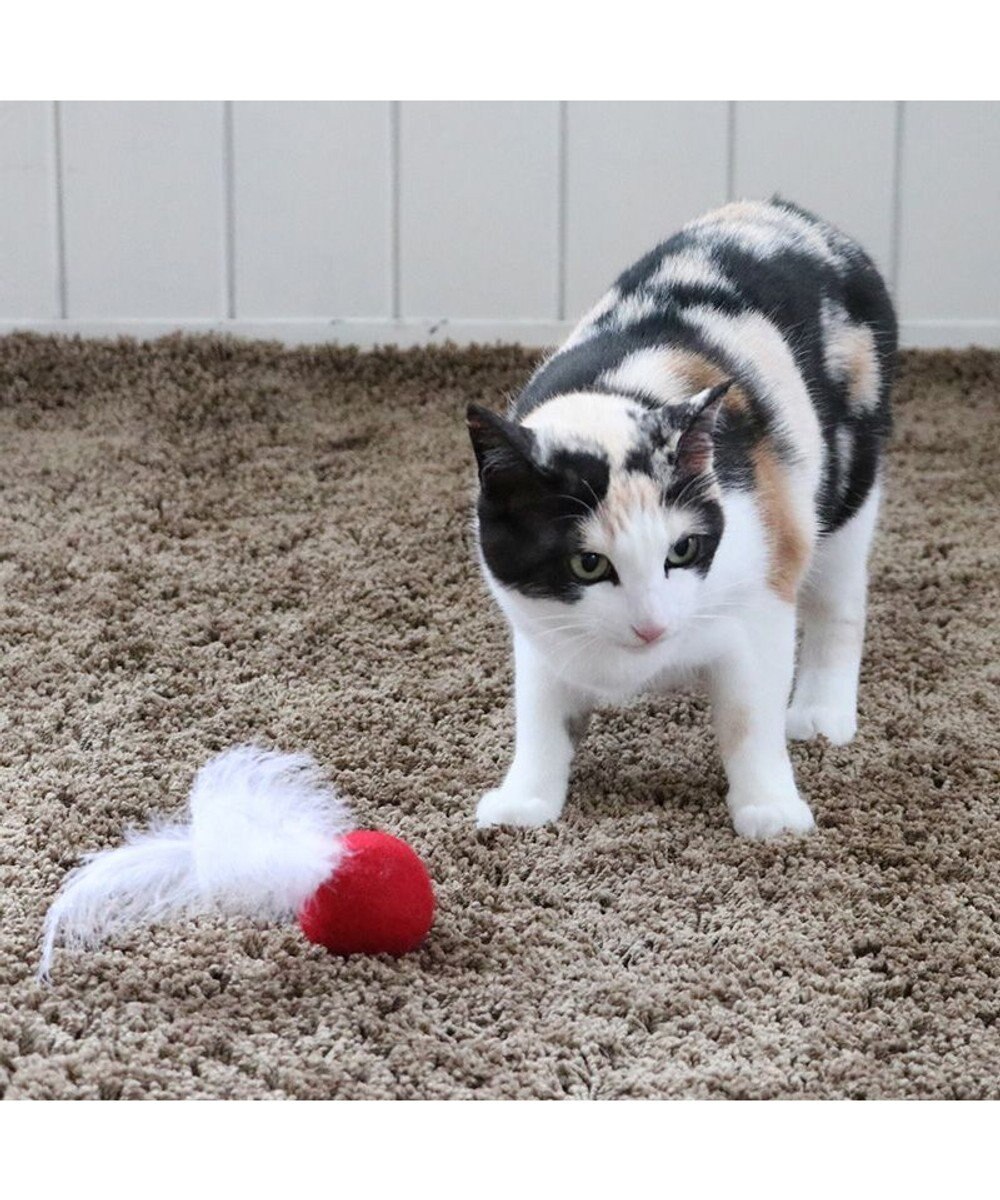 PET PARADISE ペットパラダイス 猫 羊毛ボール 羽付き 【単品】 
