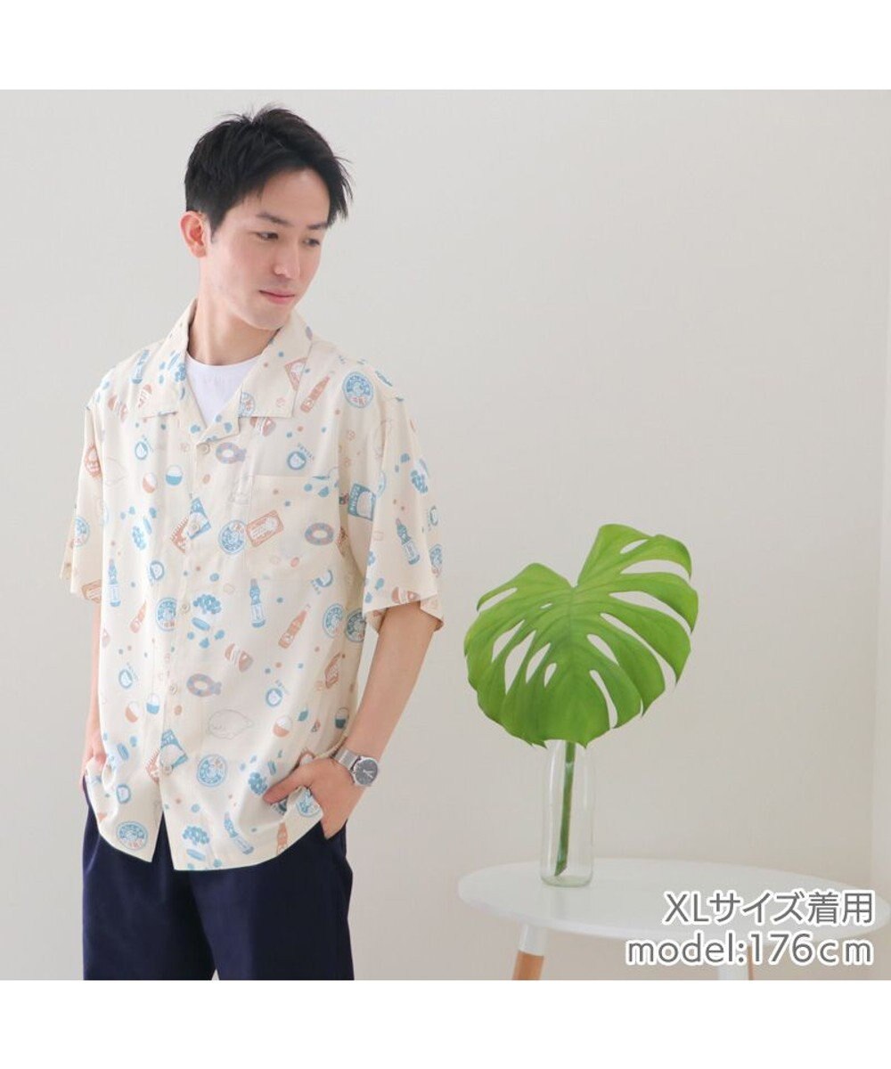 Mother garden しろたん アロハシャツ 半袖 《 駄菓子 / 黒 》 ユニセックス 男女兼用 