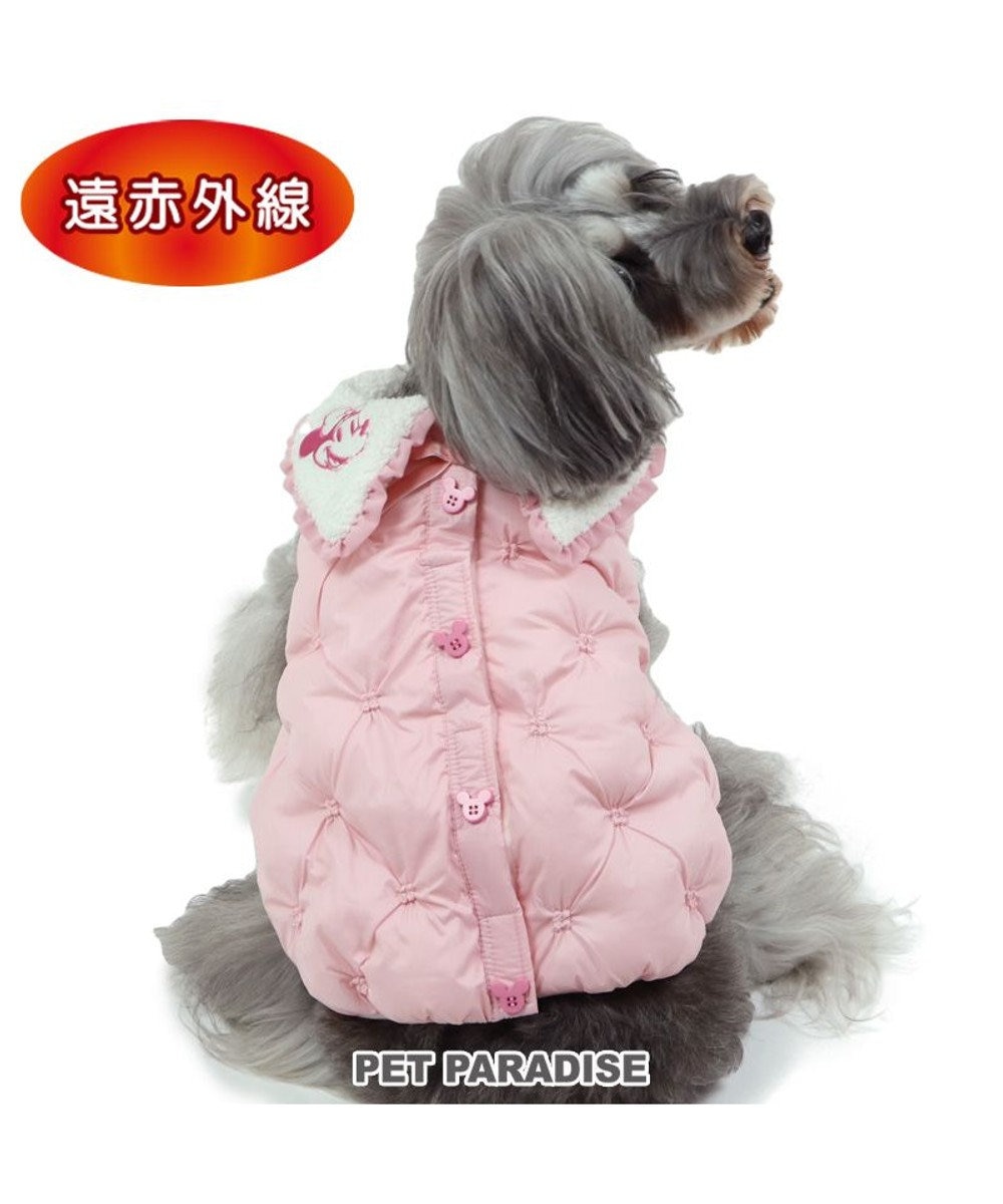 PET PARADISE ディズニー ミニーマウス 遠赤外線 ベスト ツイード襟  小型犬 