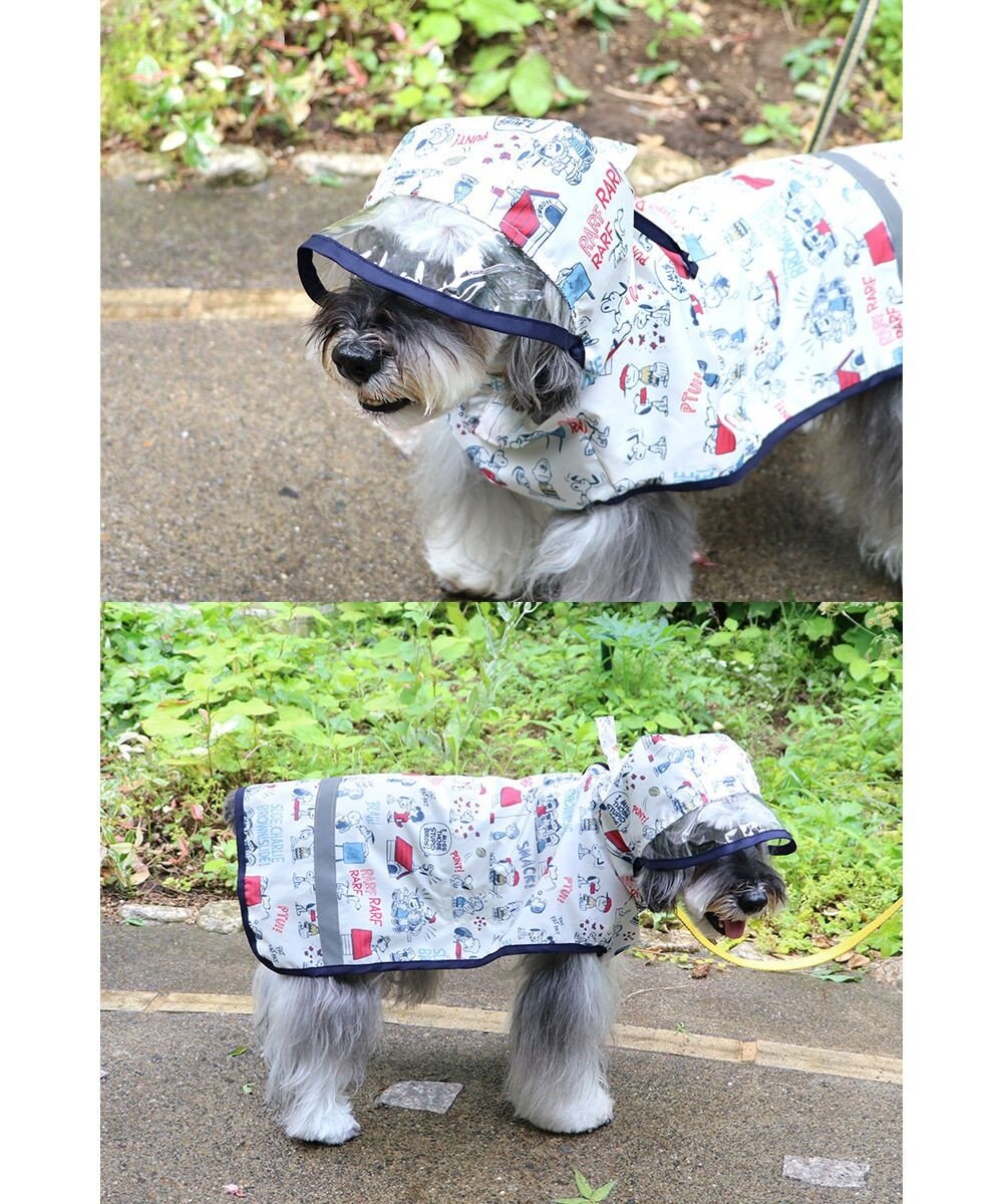 PET PARADISE スヌーピー  レインコート 透明フード付き 《アメリカンビンテージ柄》 小型犬 