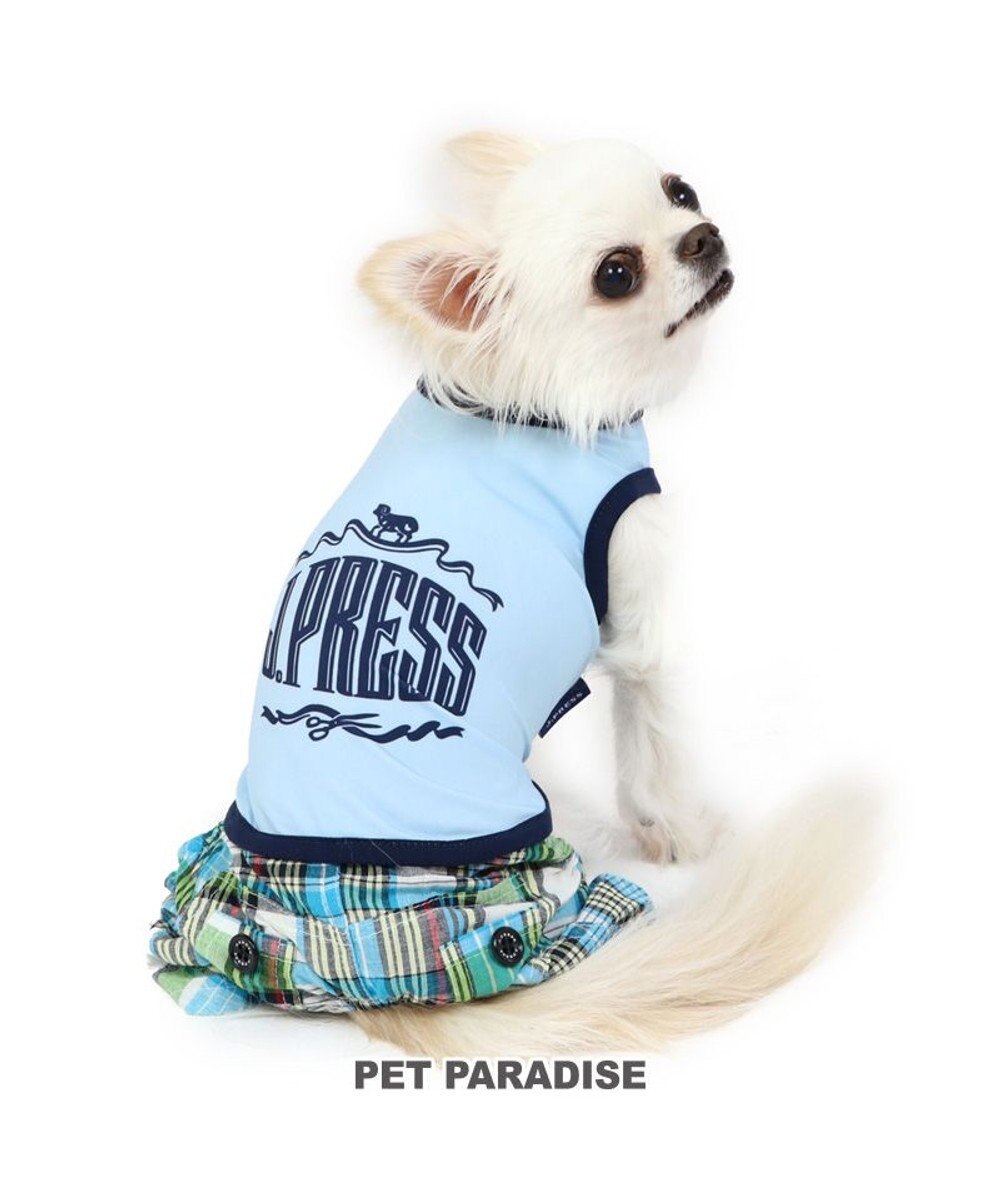 PET PARADISE 犬の服 春夏 ひんやり クール 接触冷感 虫よけ  J.PRESS マリン パンツ つなぎ 【小型犬】クールマックスエコメイド 