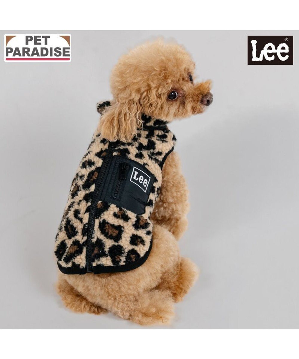 PET PARADISE Lee レオパード柄 ボアベスト 《ブラック》 小型犬 