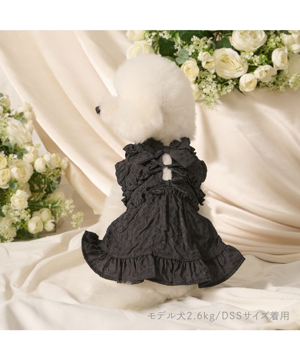 PET PARADISE cherircouture フリルリボン ワンピース 《ブラック》 小型犬 