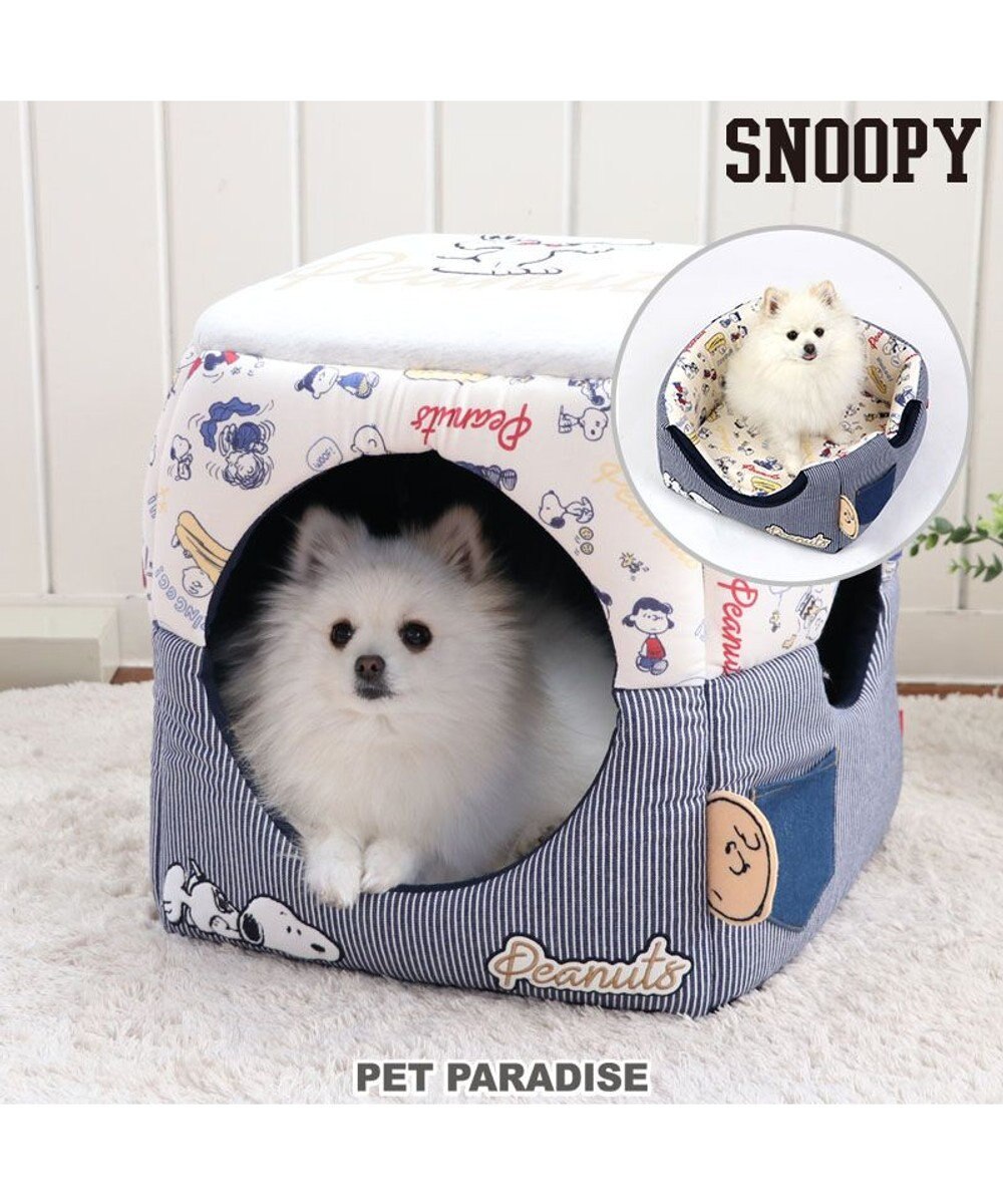 PET PARADISE スヌーピー ２ｗａｙヒッコリーハウス カドラー (36×36cm) 